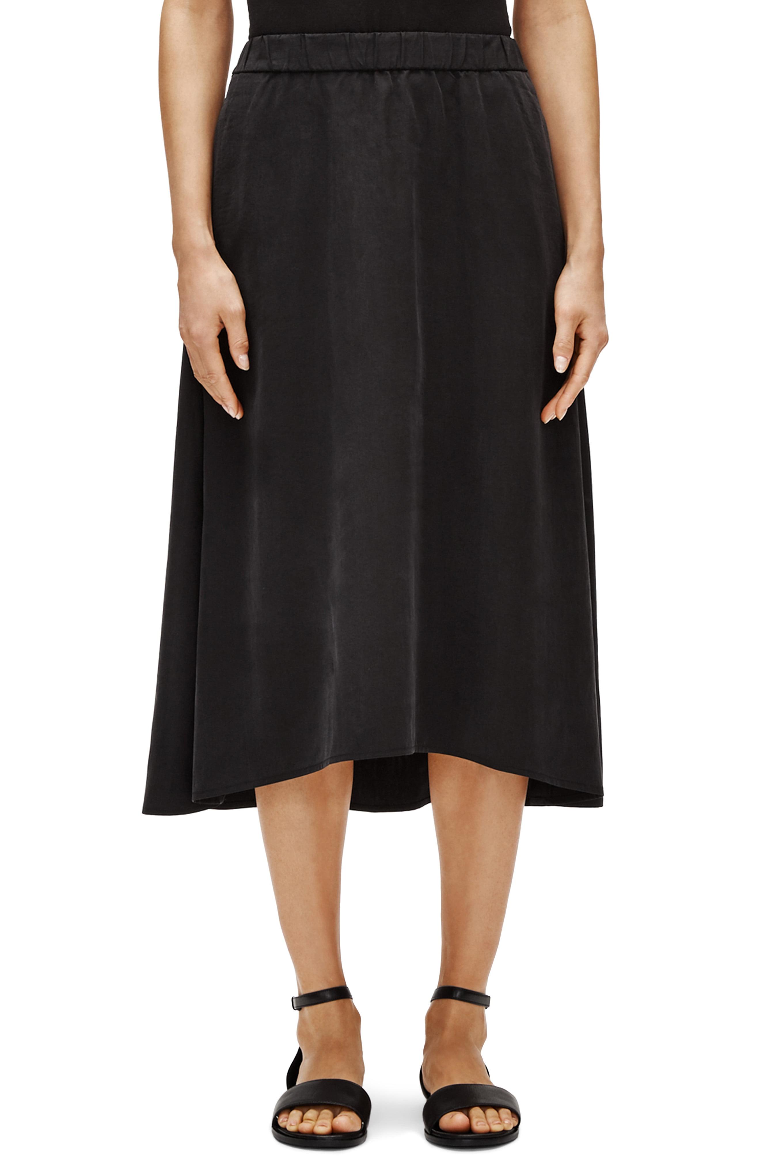 Eileen Fisher Synthetic A-line Skirt in Black - Lyst
