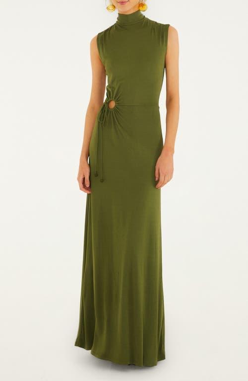 green emerald velvet dress Green Guipire Cut-Out Midi Dress  FARM Rio