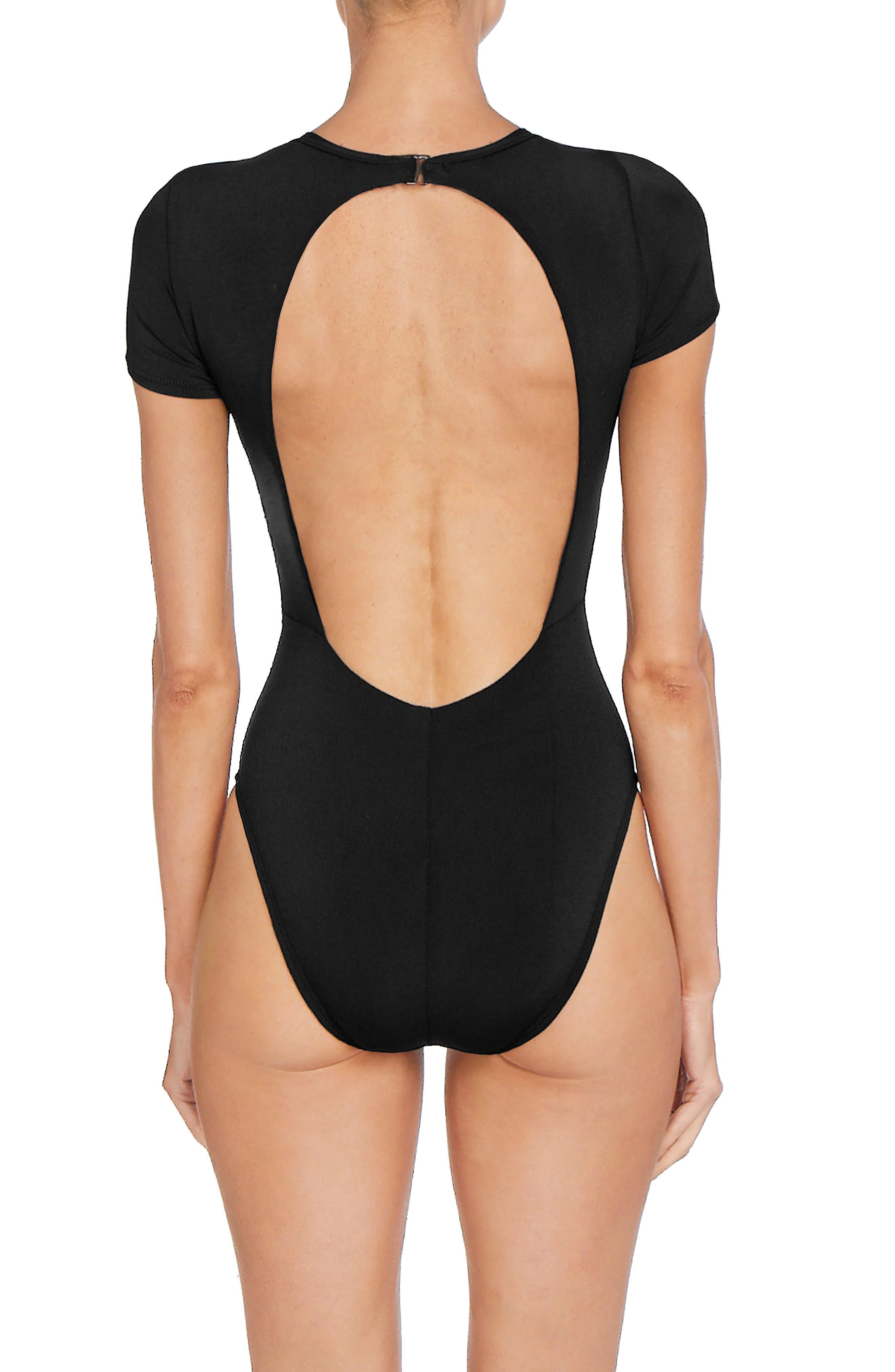 Robin Piccone Ava Open Back One Piece Swimsuit In Black Lyst Atelier