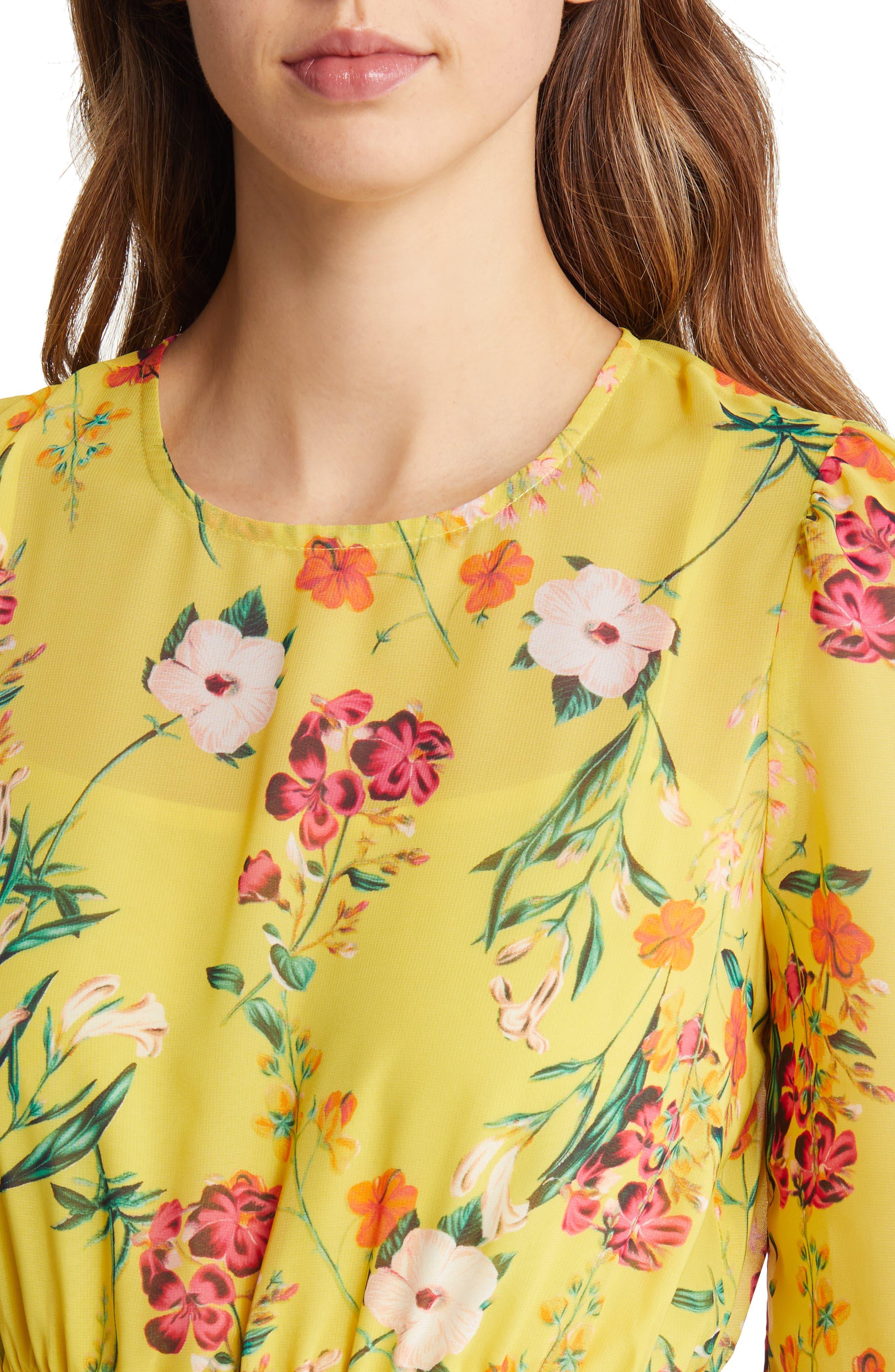 Eliza j yellow store floral dress