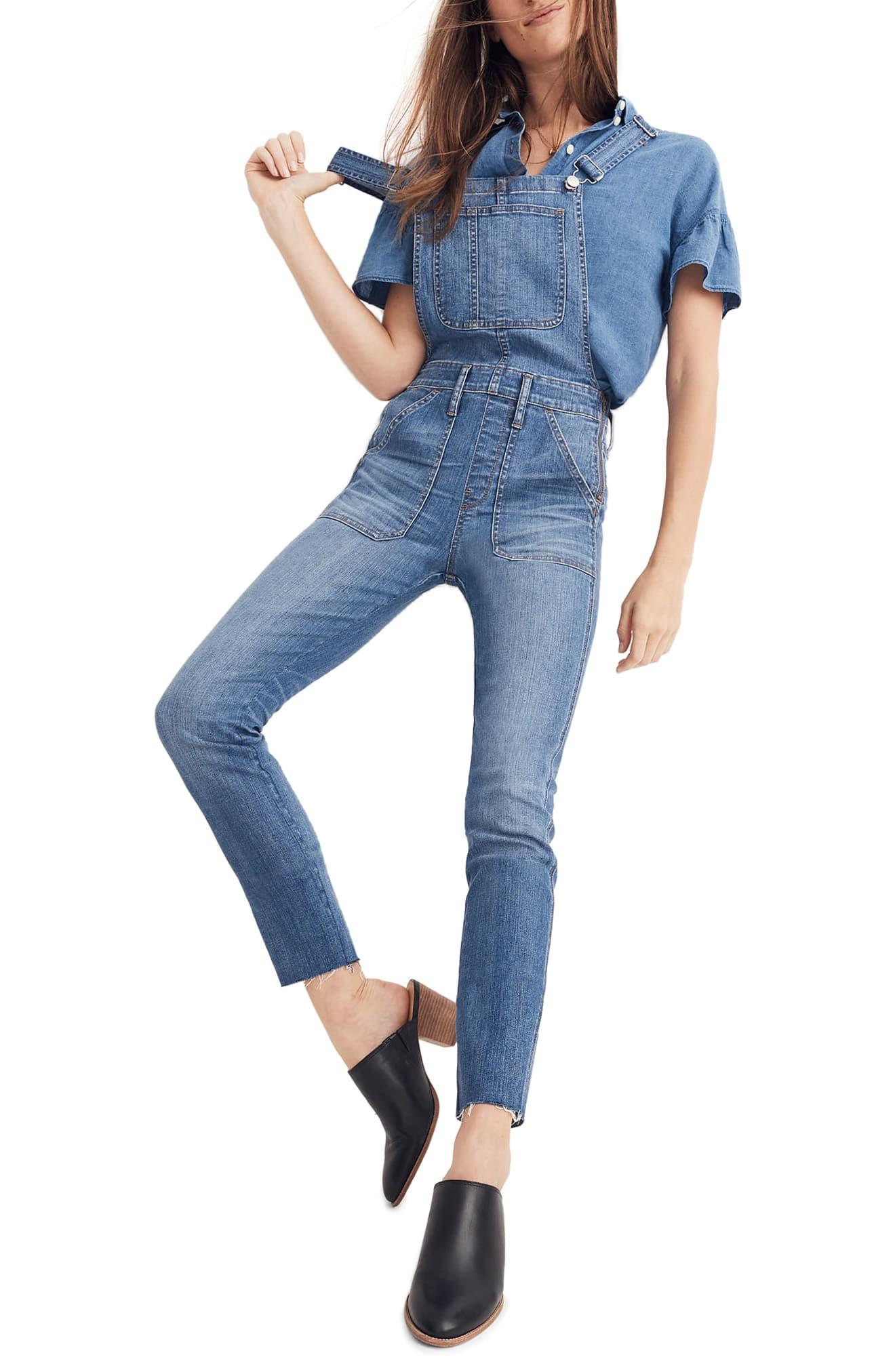 Madewell Skinny Denim Overalls in Blue Lyst