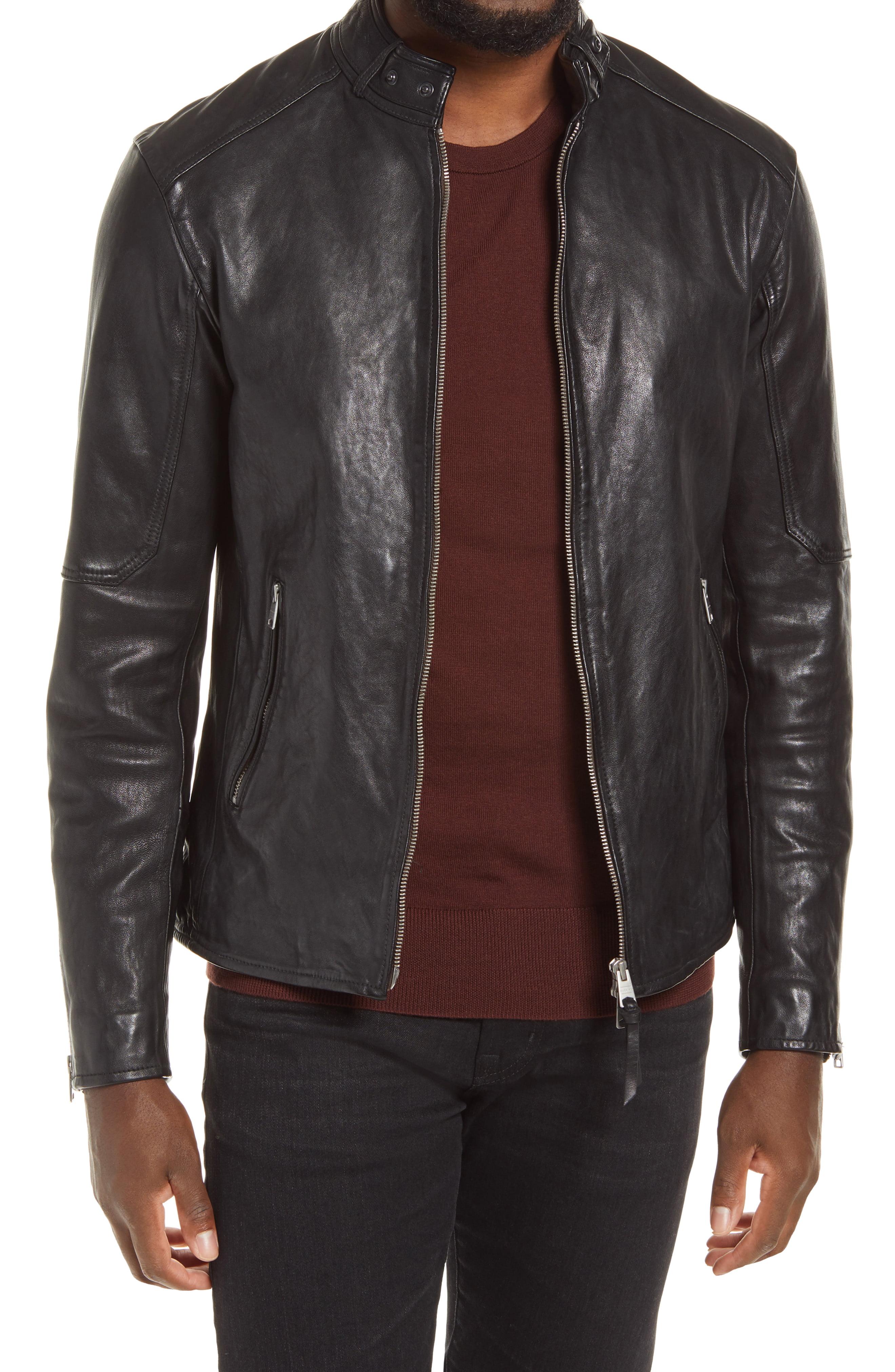 Allsaints Cora Leather Jacket In Black For Men Lyst