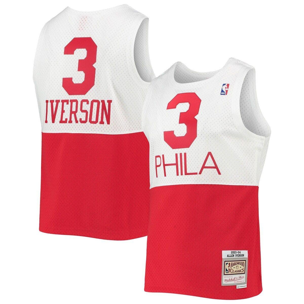 Men's Mitchell & Ness Allen Iverson Black Philadelphia 76ers Hardwood Classics Authentic 2006 Jersey Size: Medium