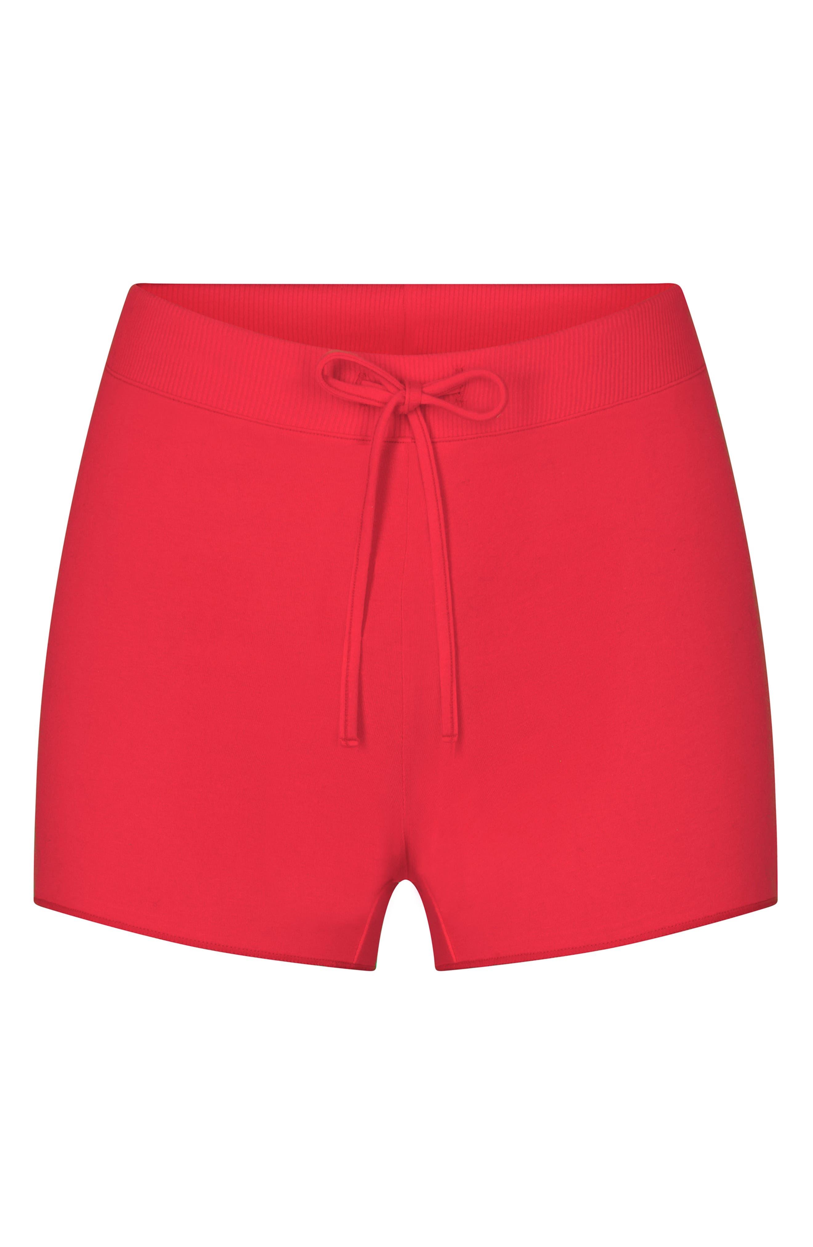 Skims Jersey Sleep Shorts in Red Lyst