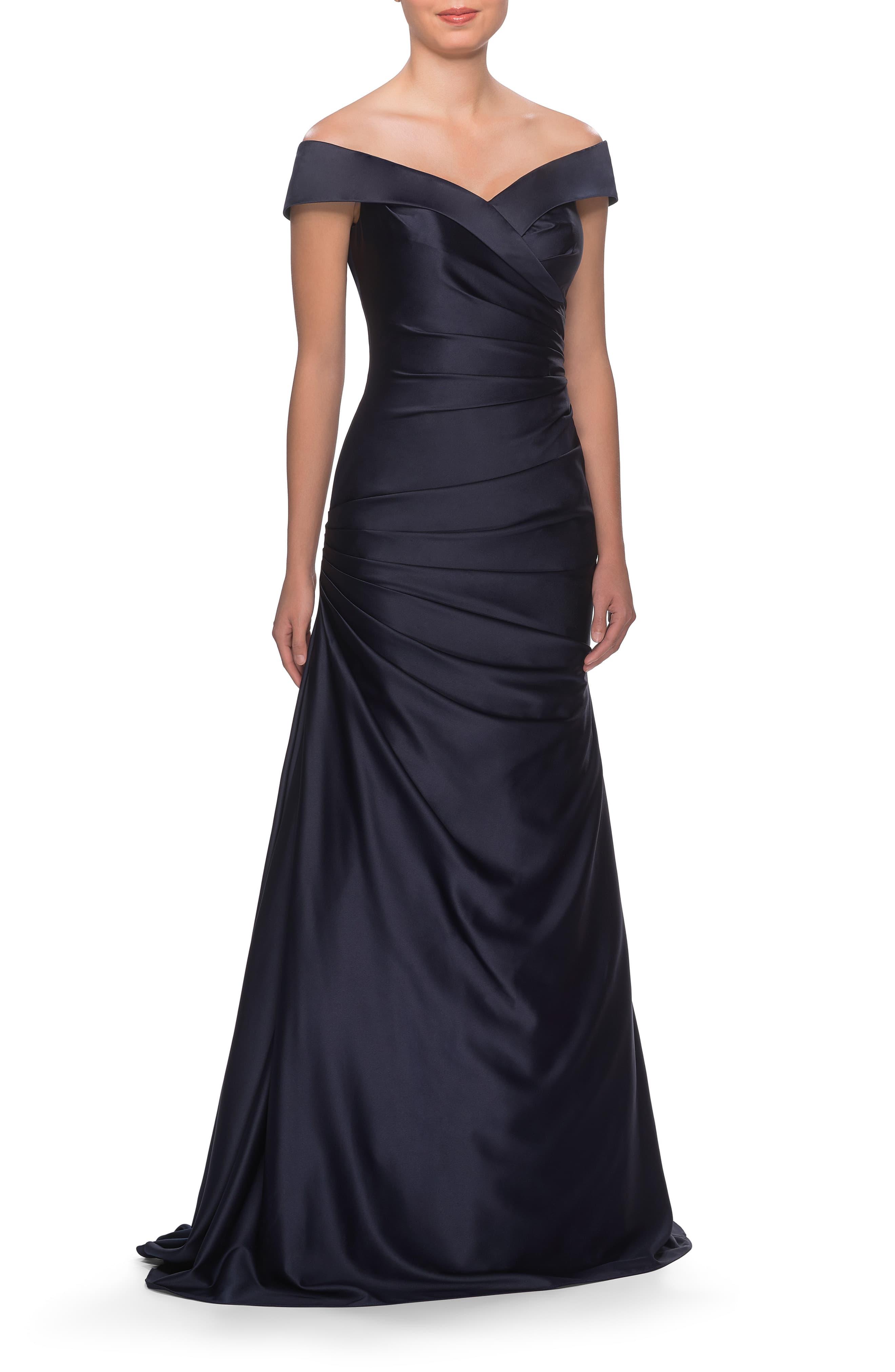 off the shoulder ruched