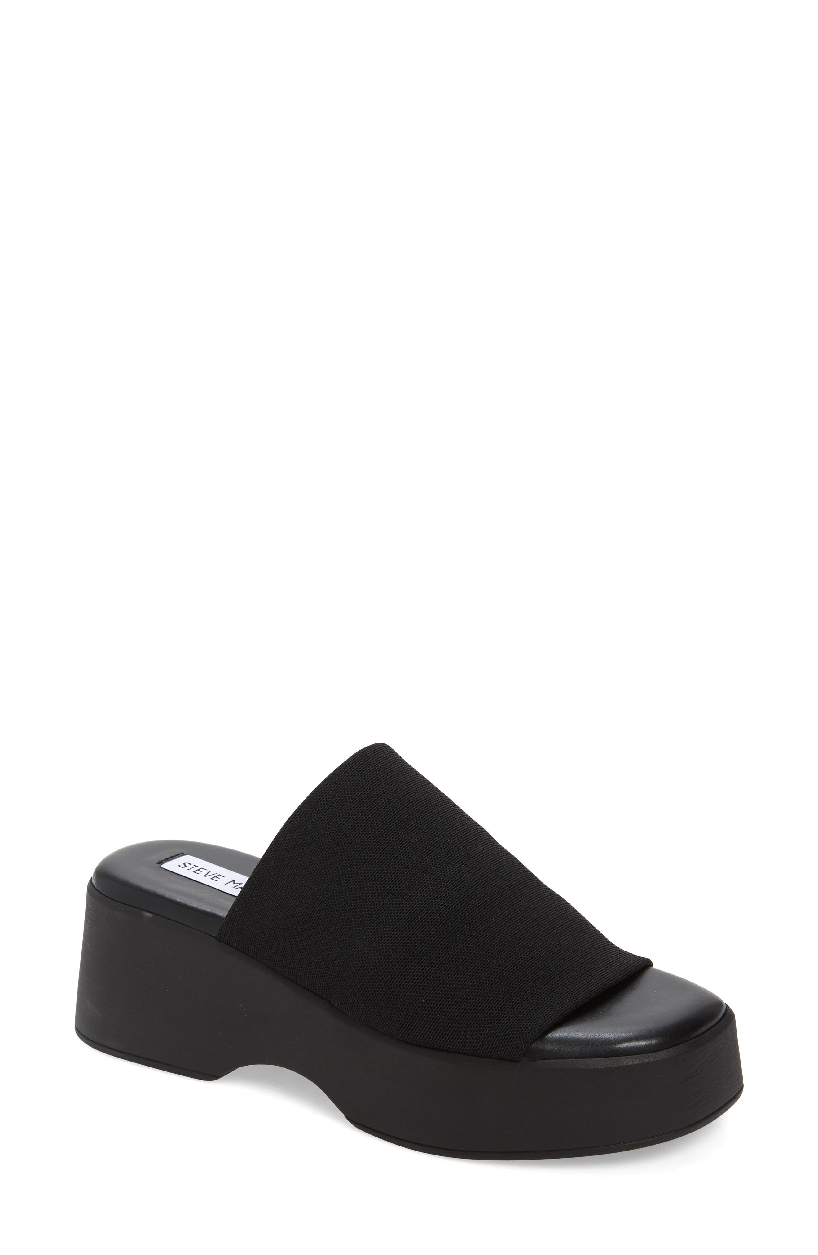 steve madden black slide sandals