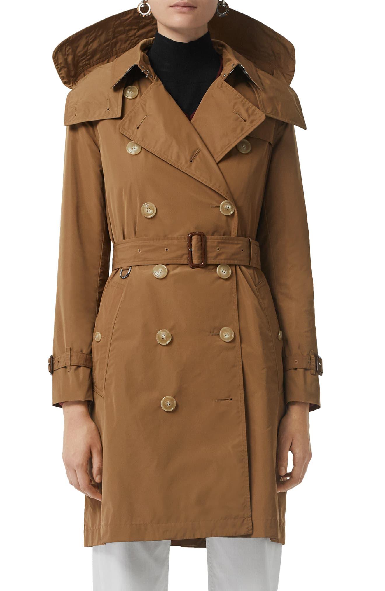 Burberry Kensington Trench Coat With Detachable Hood in Camel (Natural ...