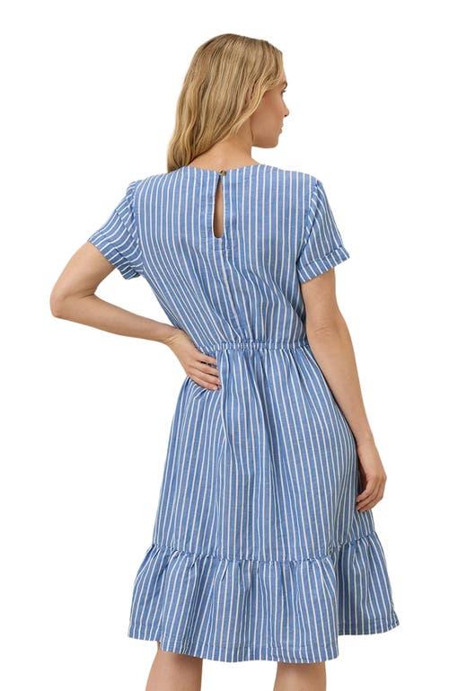 Pact Canopy Linen Notch Neck Dress Made With Organic Cotton in Blue | Lyst
