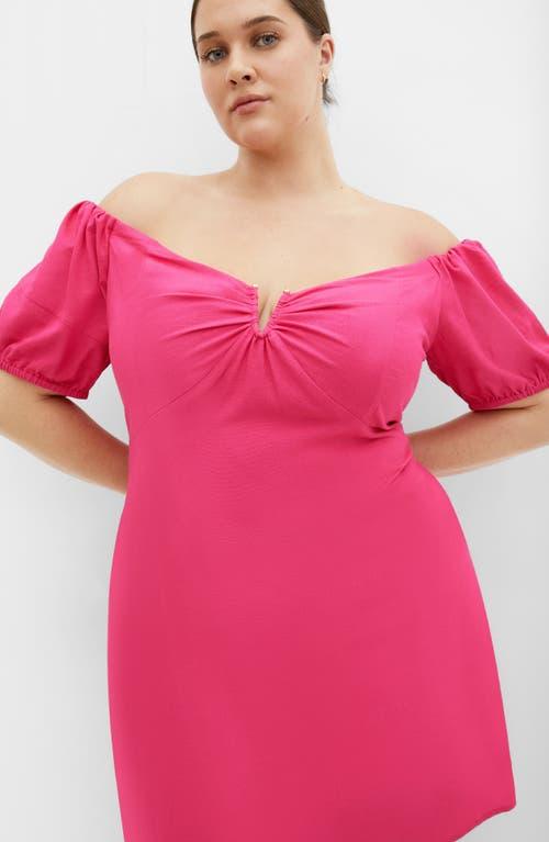 City Chic Macey Off The Shoulder Puff Sleeve Stretch Cotton