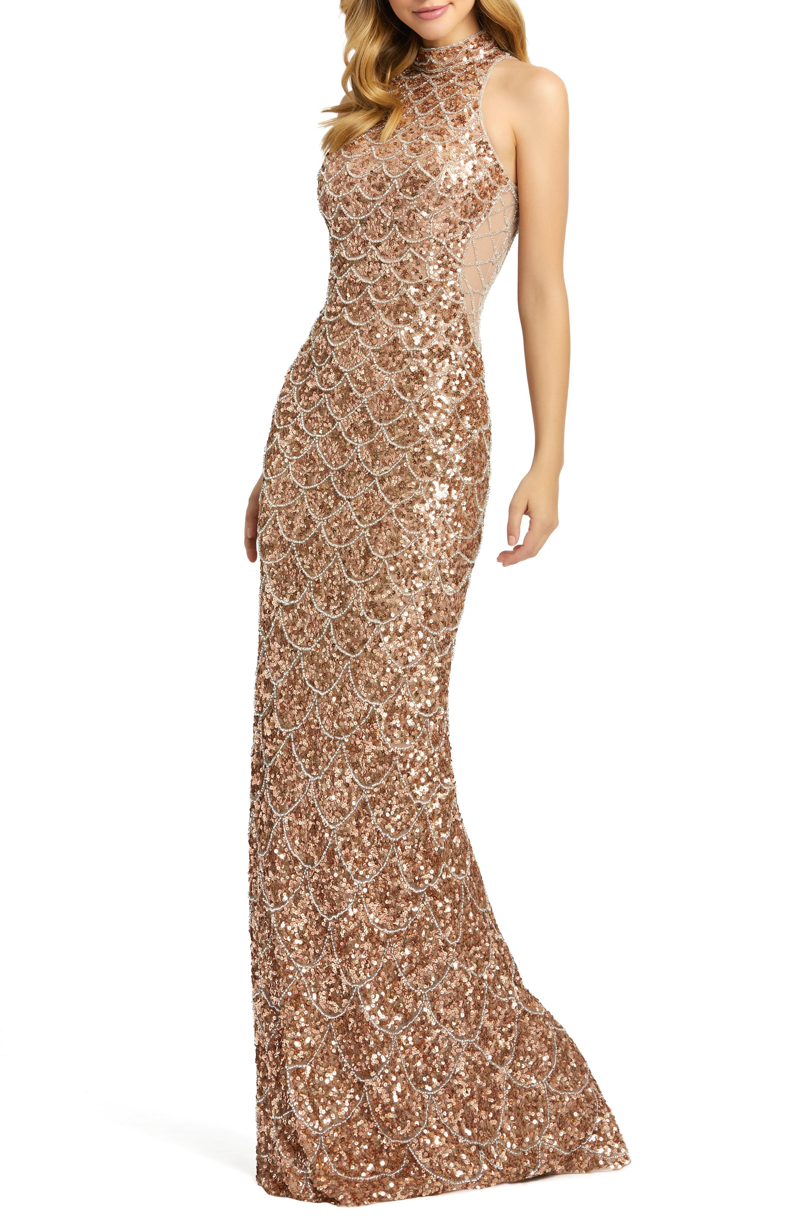 sequin column gown mac duggal