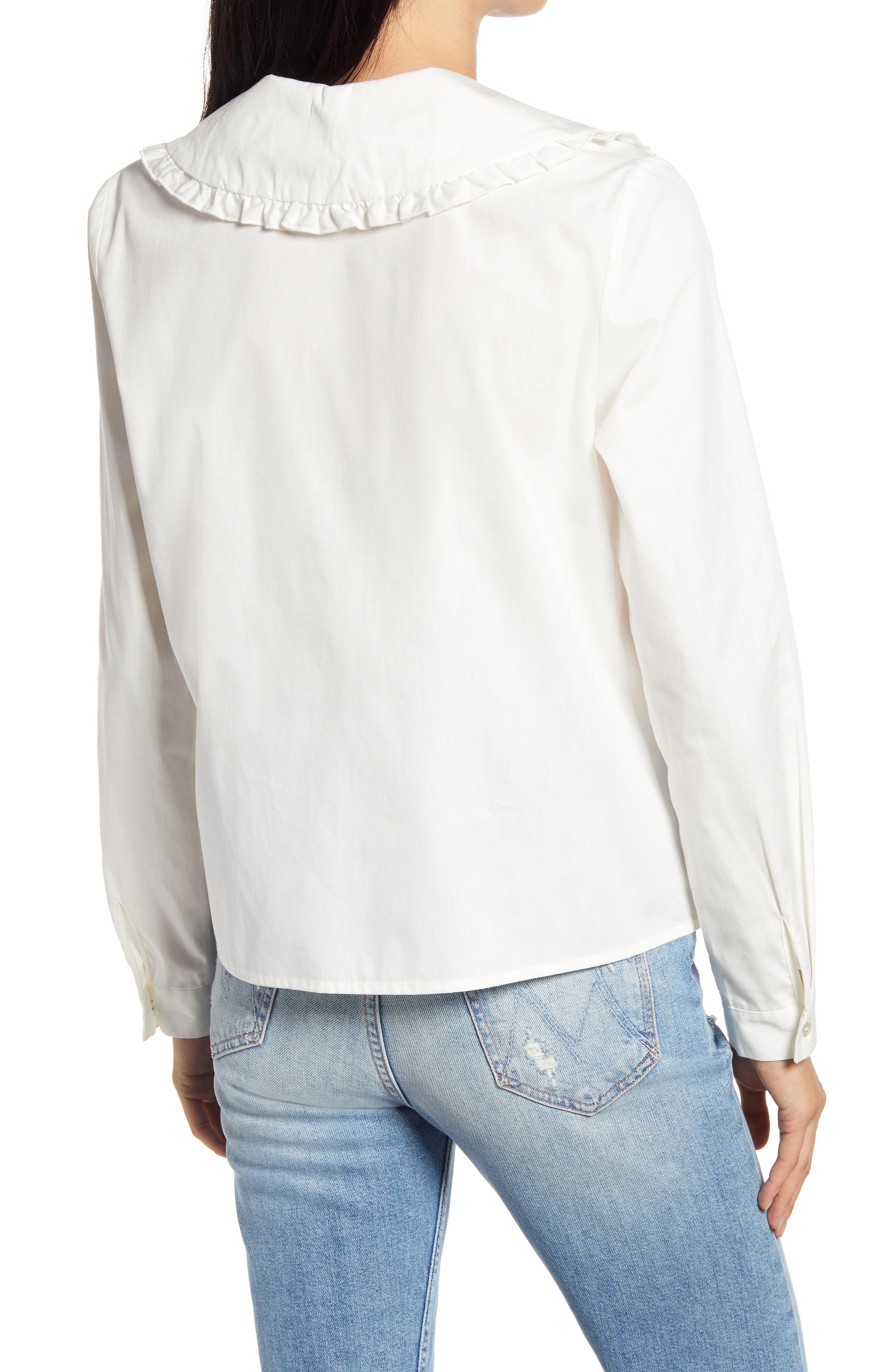 white frill collar shirt