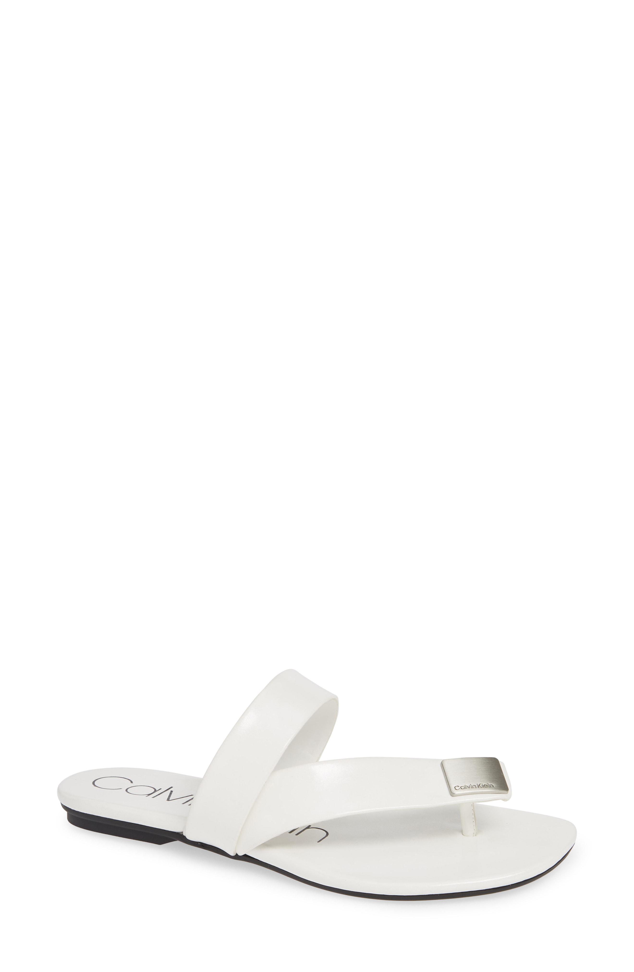 calvin klein women's saurin flat sandals