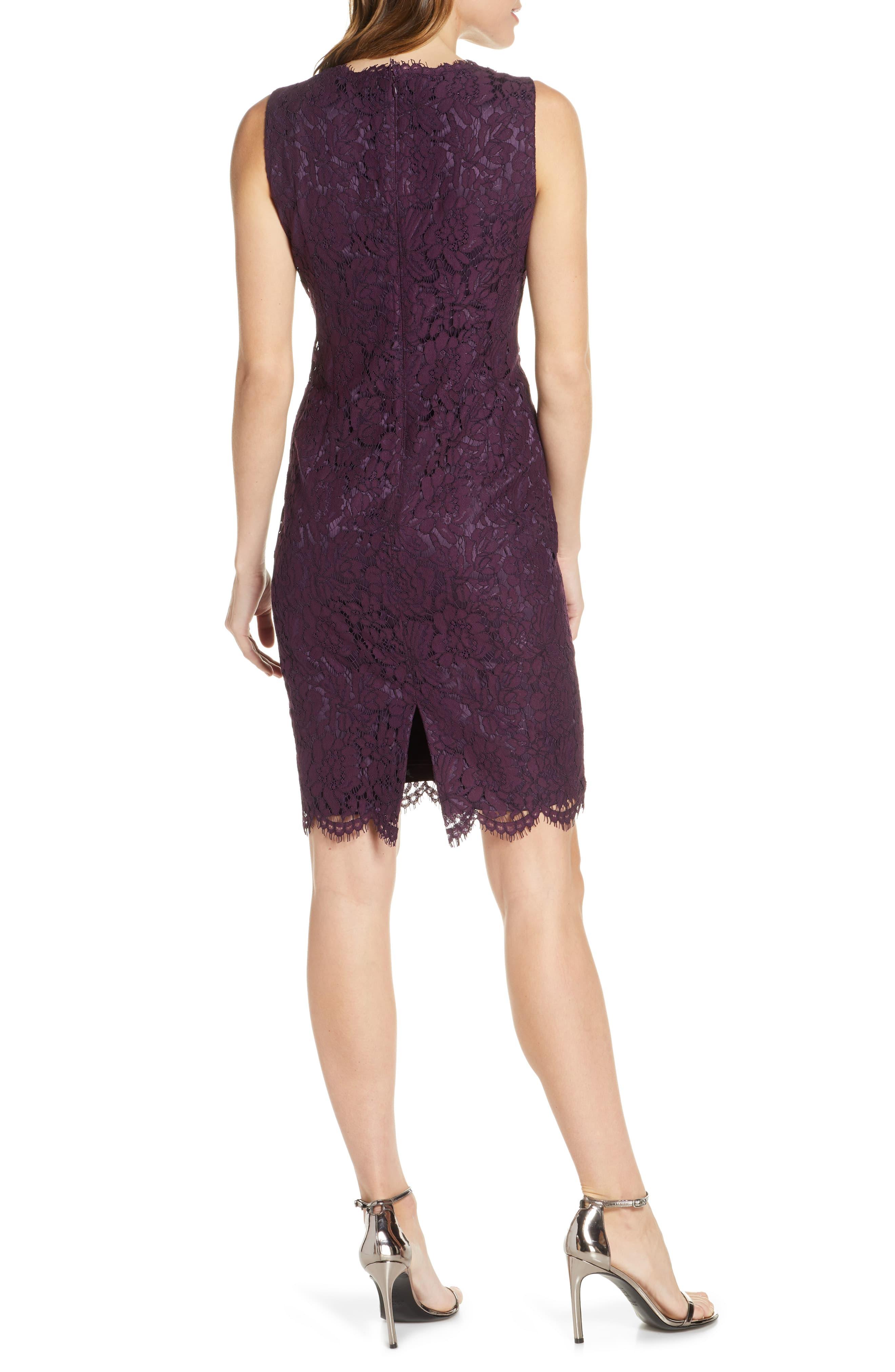 vince camuto purple lace dress