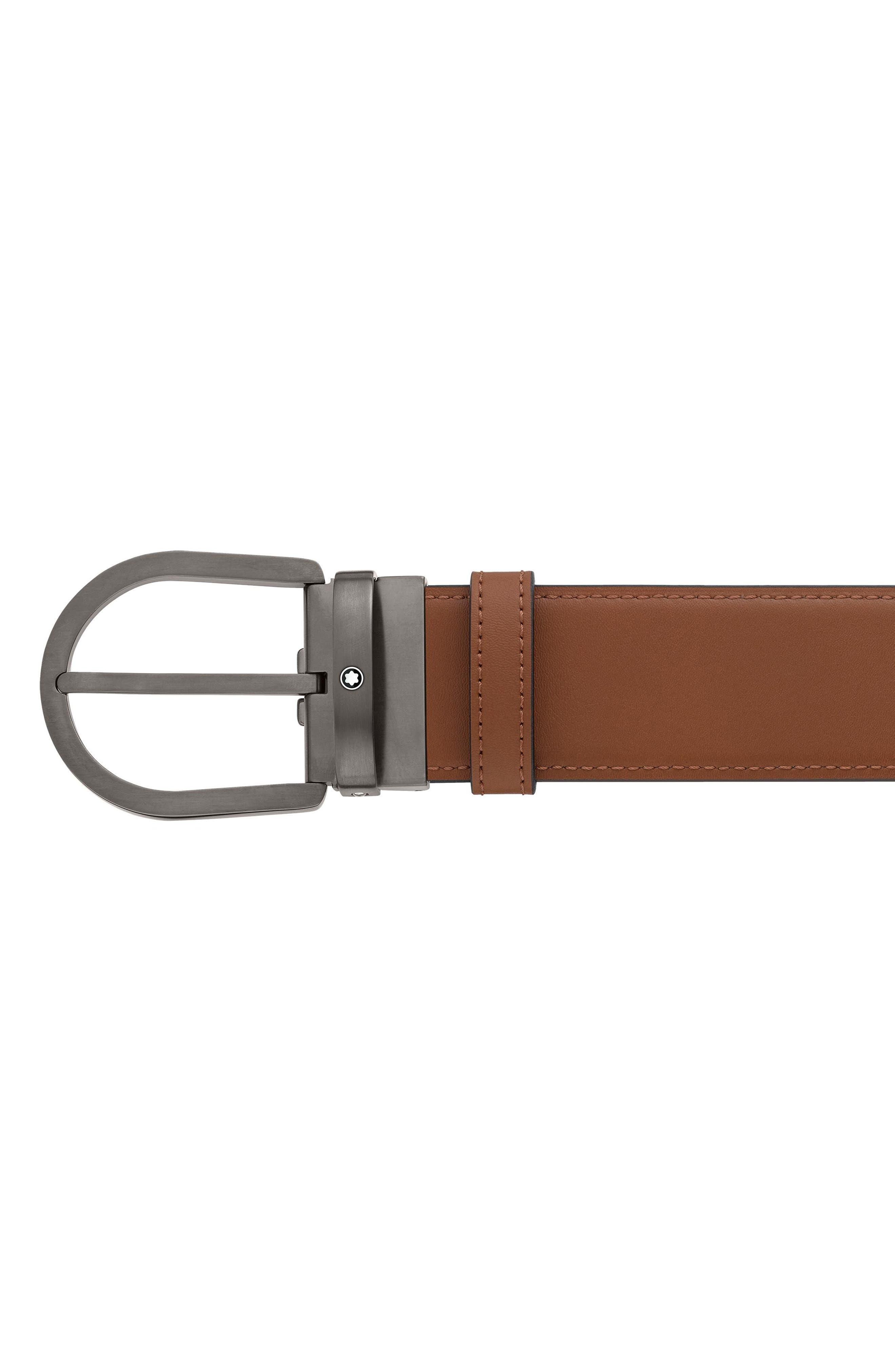 Montblanc - Black/Brown 30 mm Reversible Leather Belt - Belts - Black