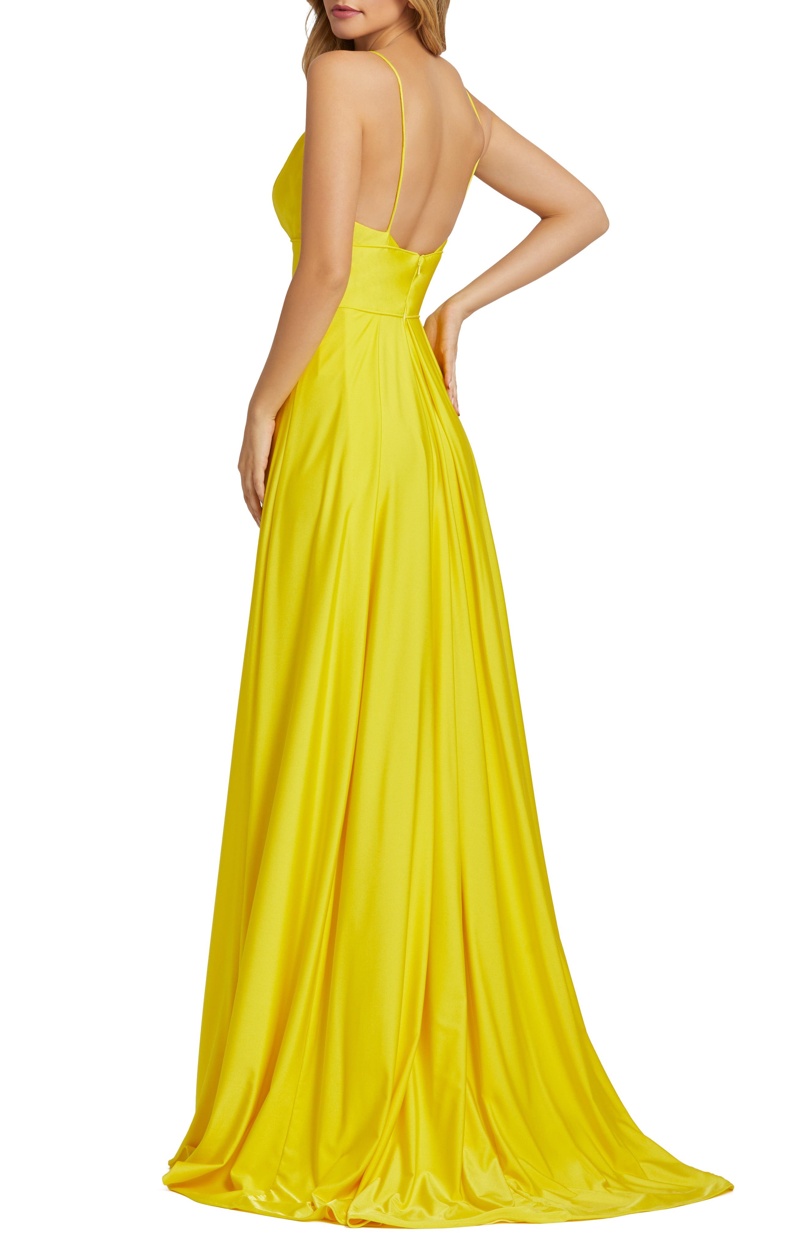 mac duggal pleated dress