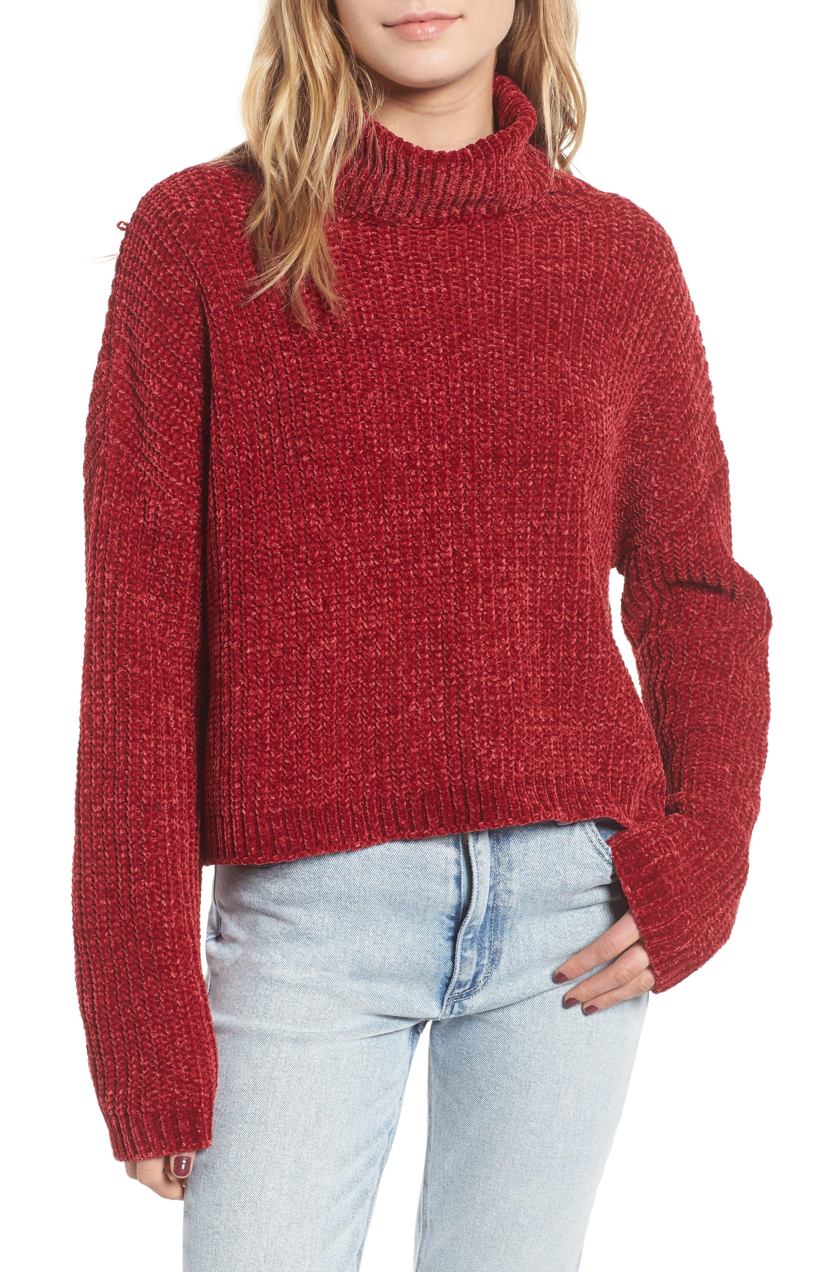 Blank NYC Chenille Turtleneck Sweater in Ruby (Red) Lyst