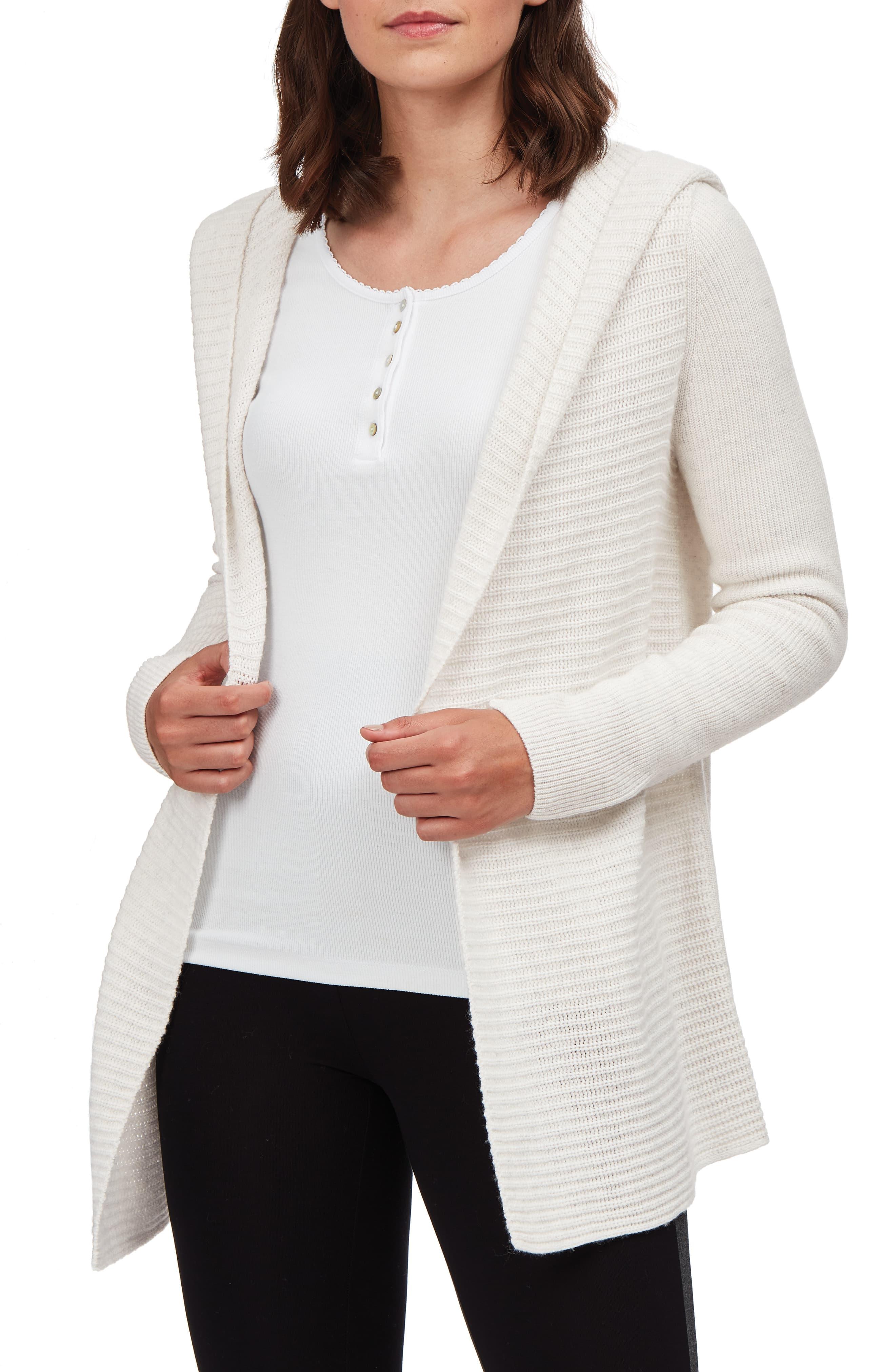 The White Company Cashmere Textured Hooded Open Cardigan Lyst