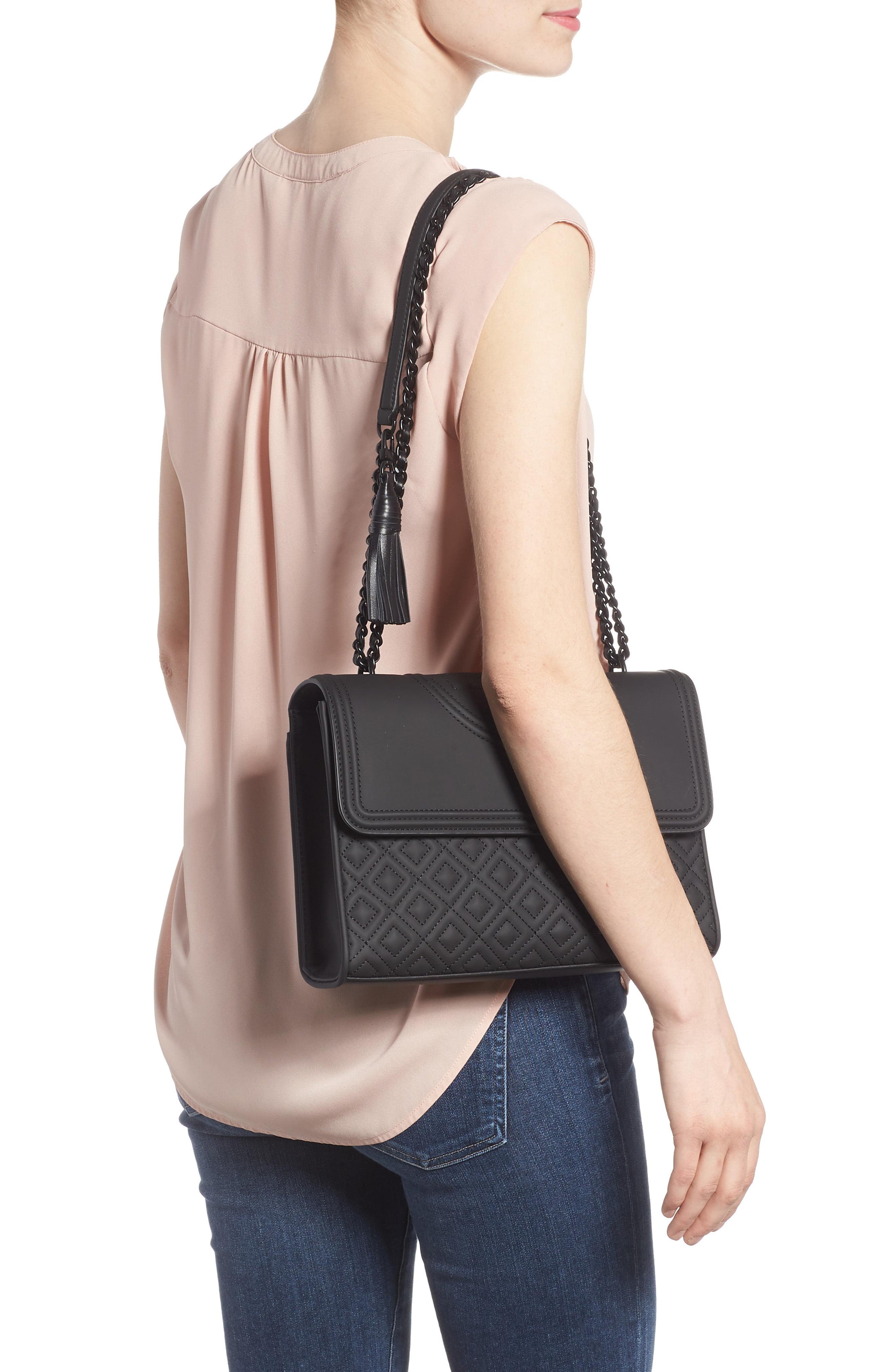 Tory Burch Fleming Matte Quilted Faux Leather Convertible Shoulder Bag