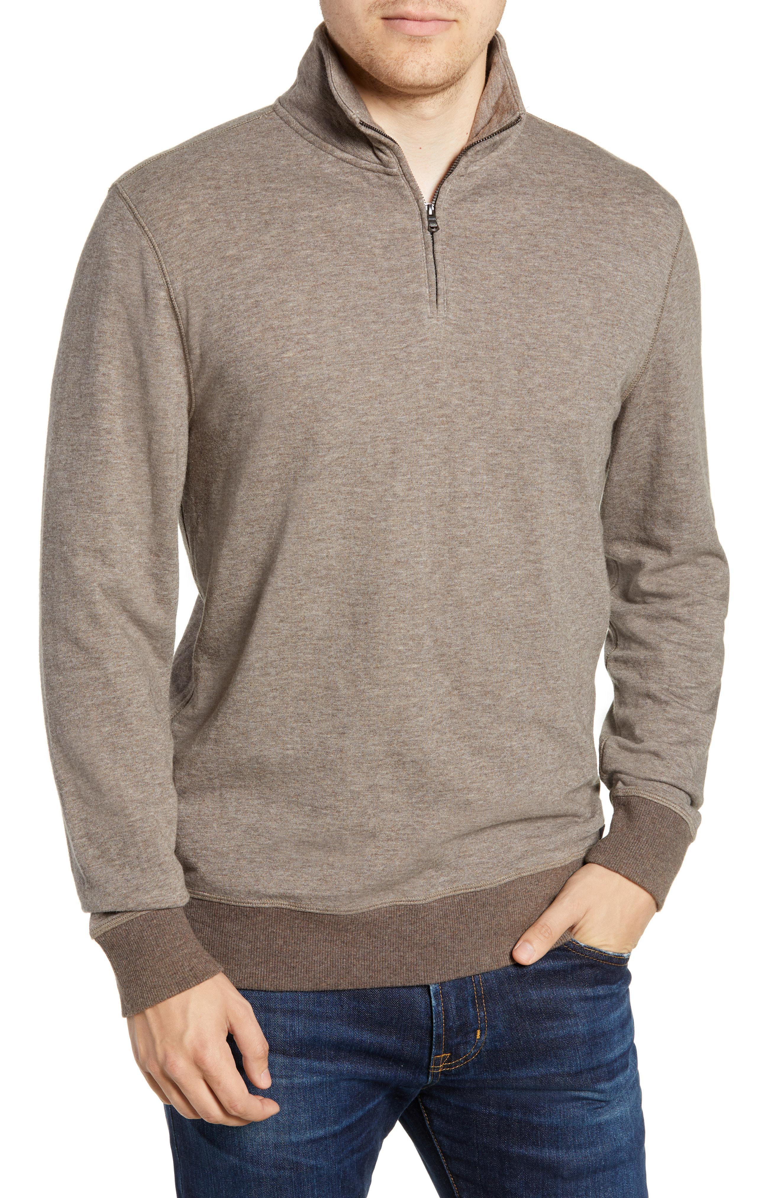 Lyst - Faherty Brand Dual Knit Regular Fit Quarter Zip Pullover in Gray ...