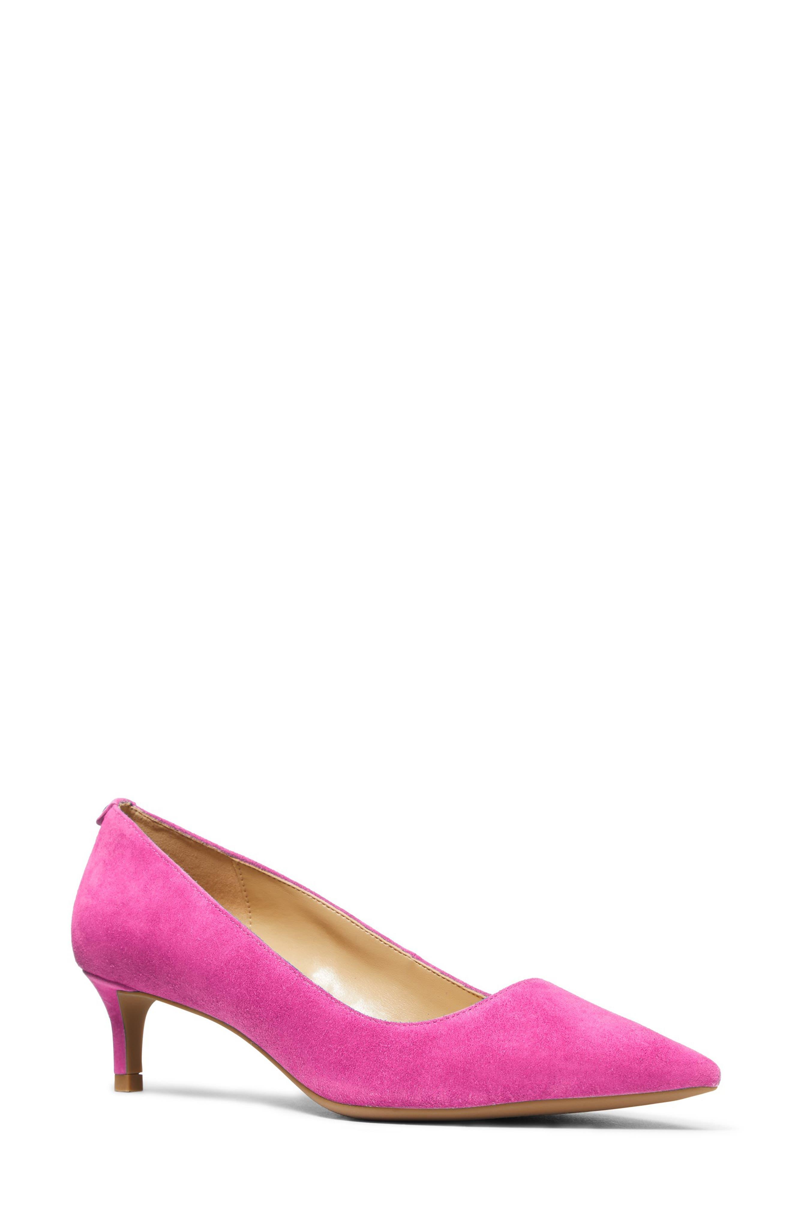MICHAEL Michael Kors Alina Flex Pointed Toe Kitten Heel Pump in Pink | Lyst