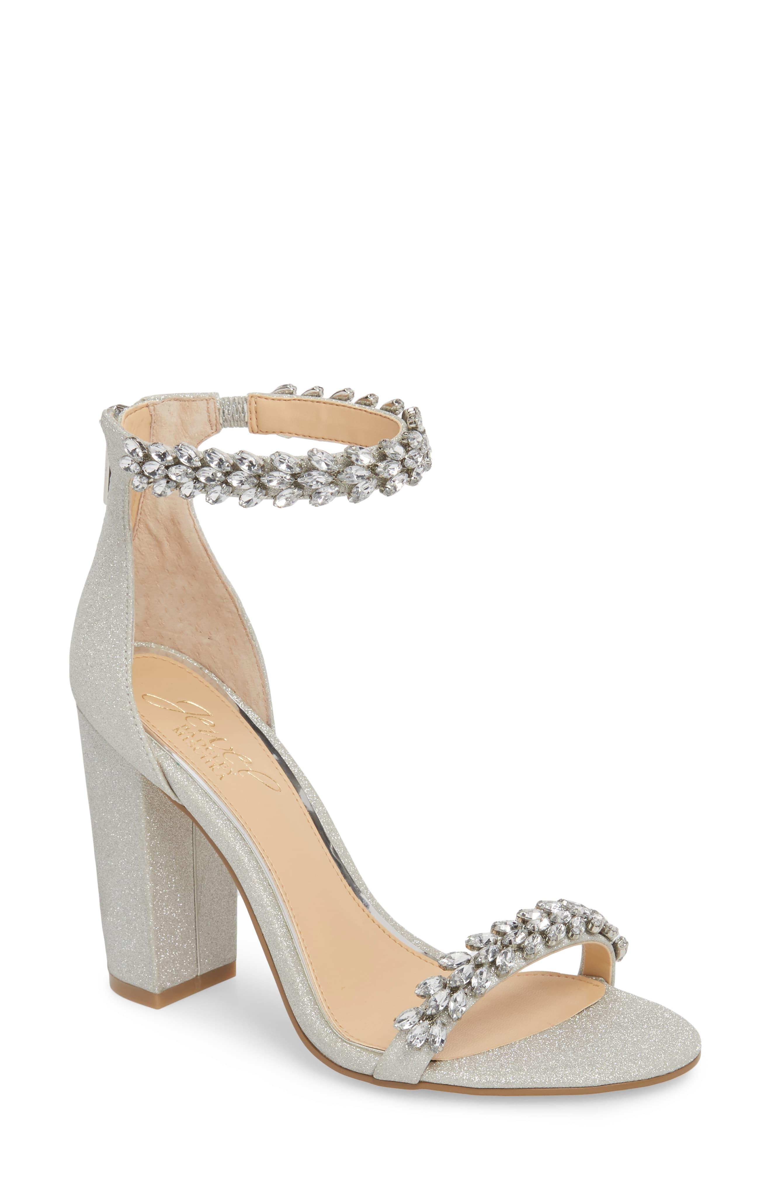 badgley mischka galaxy embellished ankle strap pointed toe pump