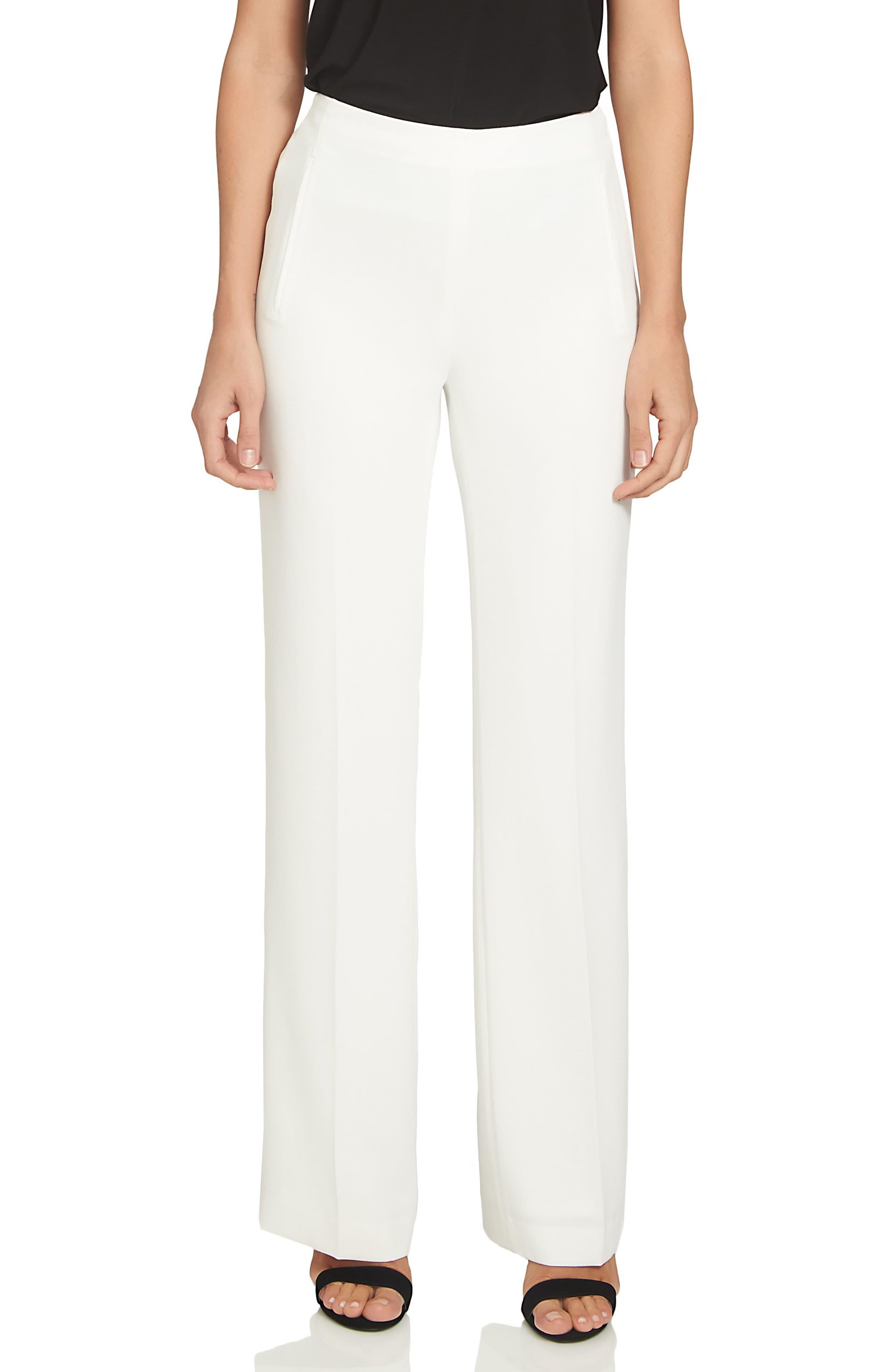 Cece Synthetic Pull-on Straight-leg Pants in White - Save 40% - Lyst