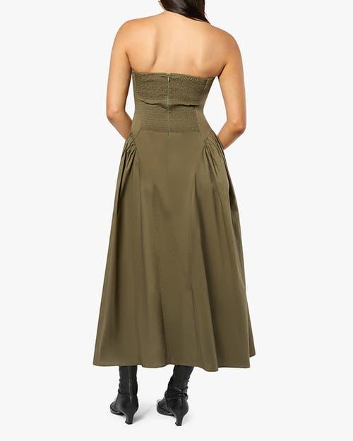 WeWoreWhat Strapless Corset Ruched Dress in Green | Lyst