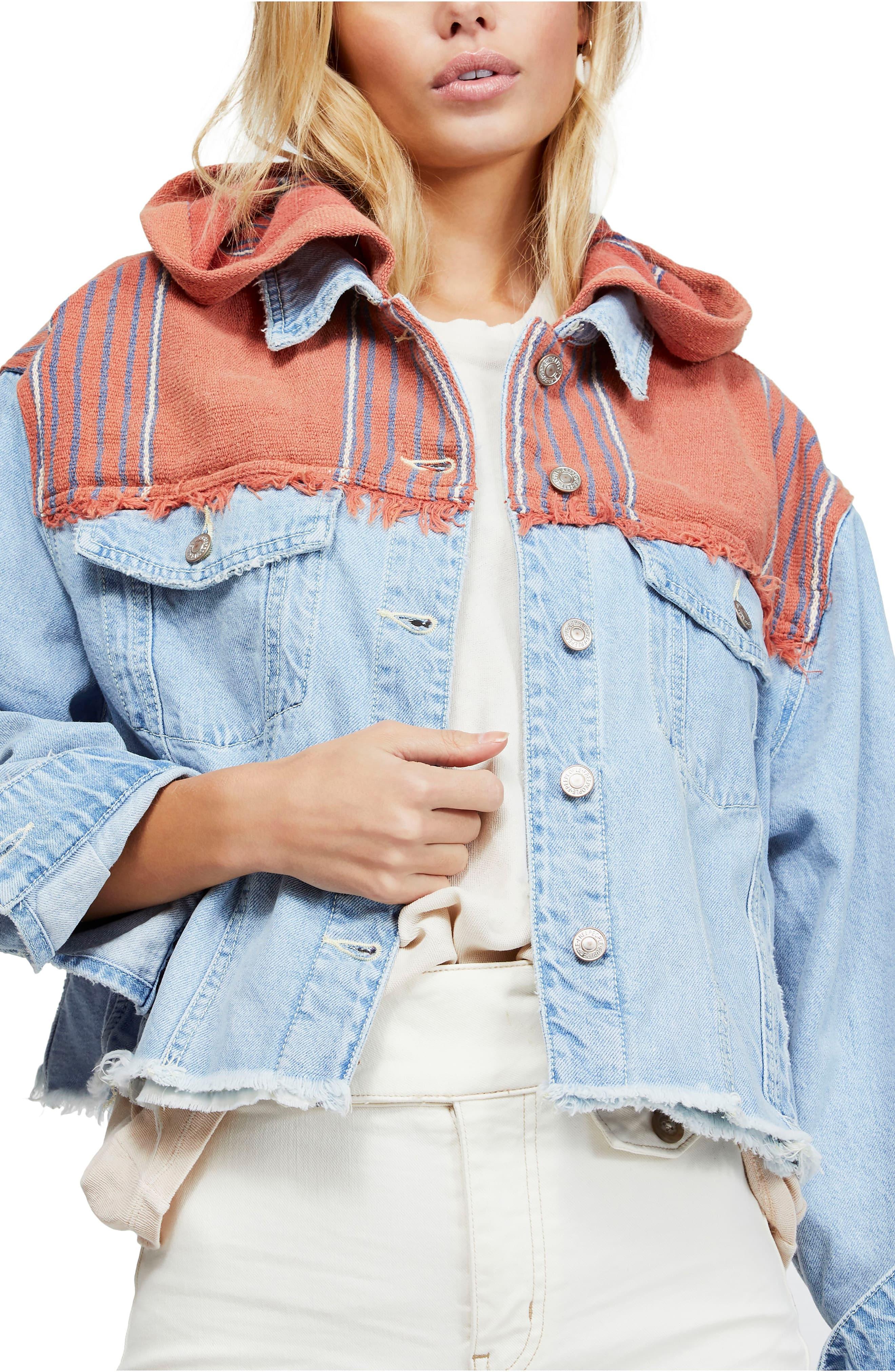 free people hooded denim jacket
