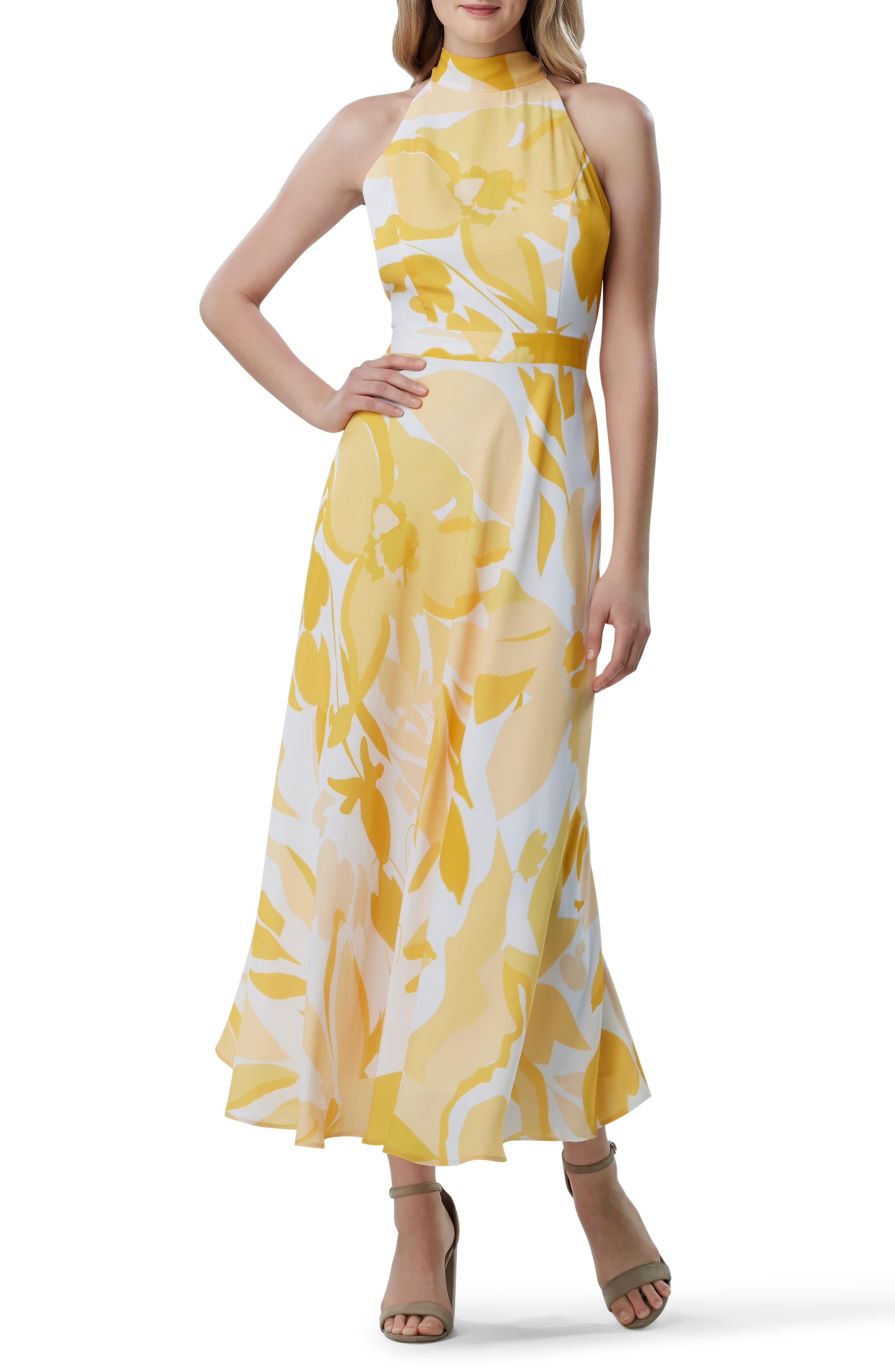 Tahari printed halter maxi dress Clearance