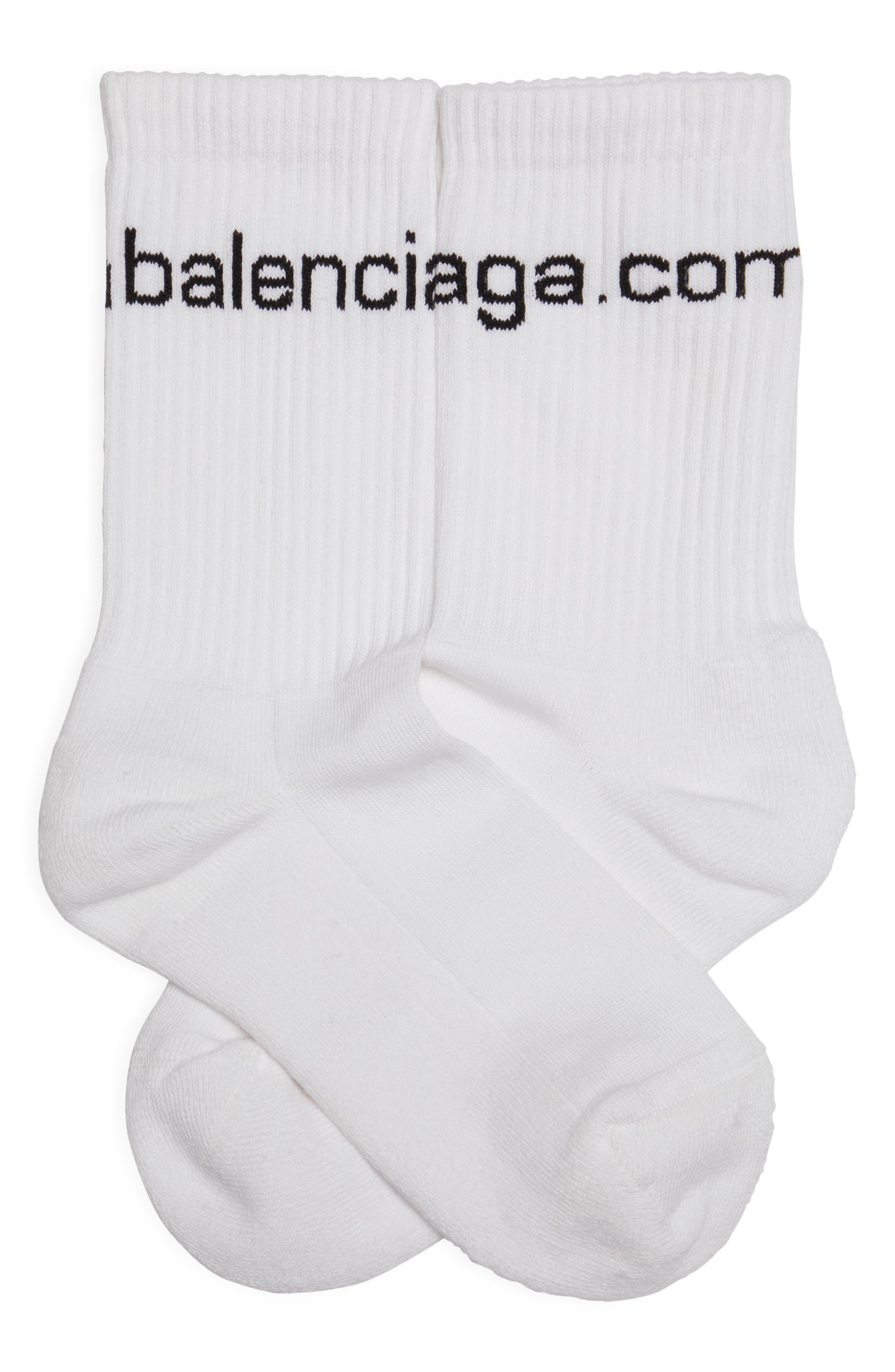 Balenciaga .com Crew Socks in White | Lyst