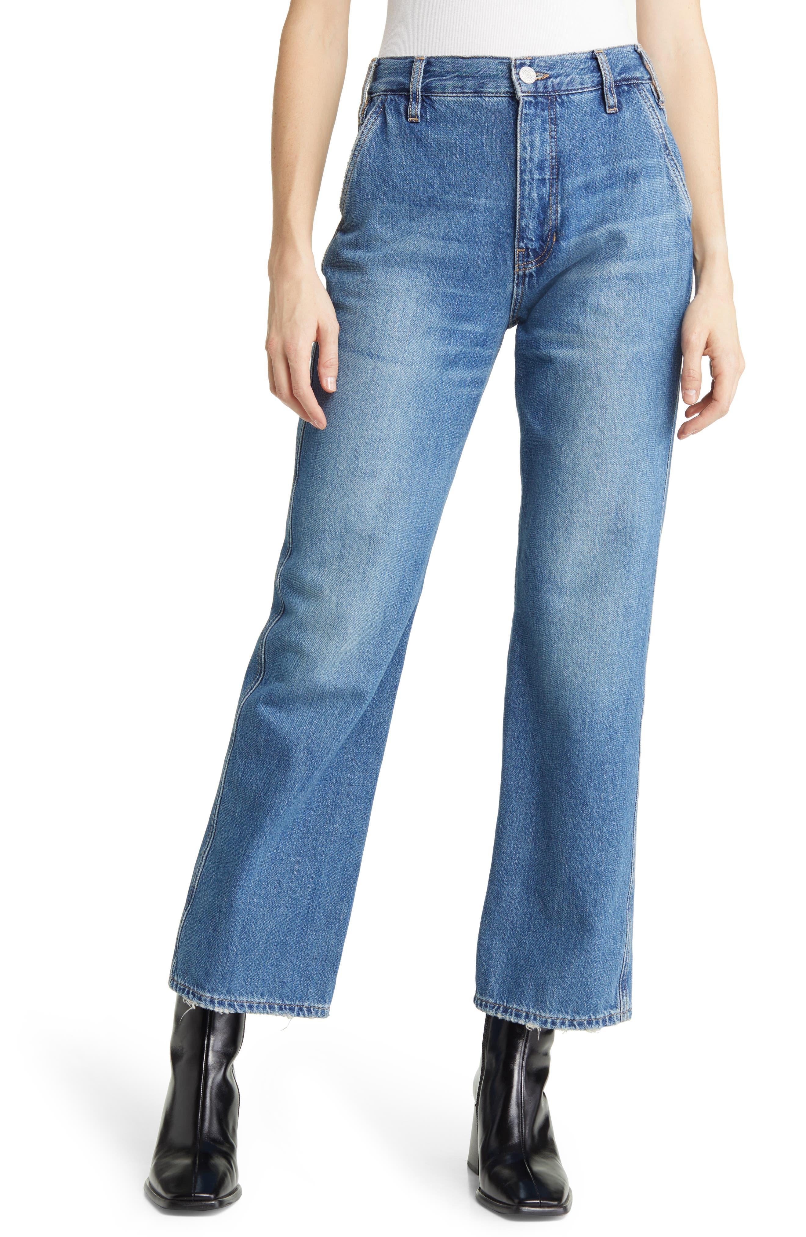 FRAME Le Pixie Jane High Waist Wide Leg Jeans in Blue | Lyst