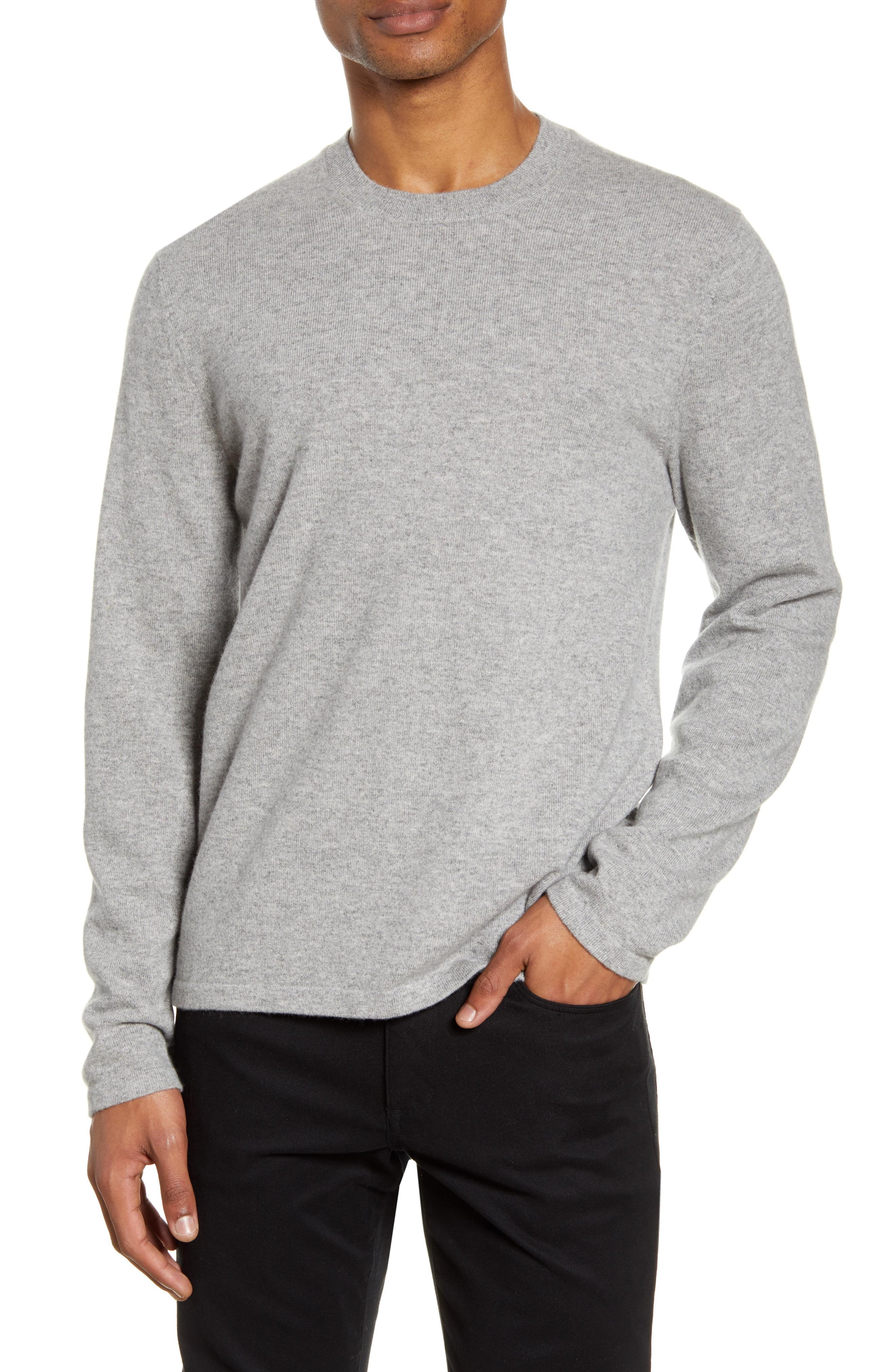 Vince Cashmere Crewneck Sweater in Heather Grey (Gray) for Men - Lyst