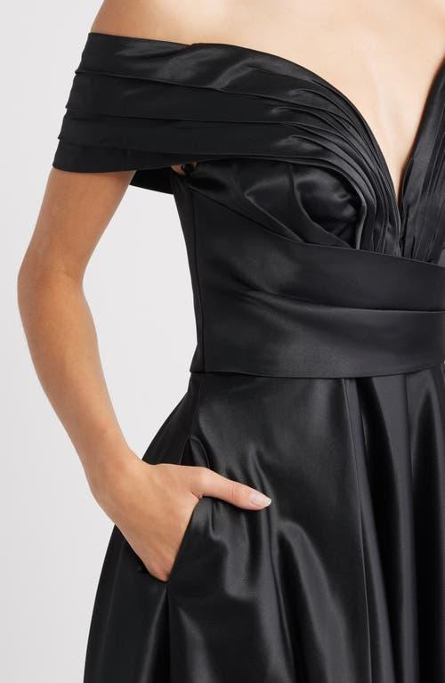 Sonya Moda Elara Plunge Neck Satin Gown in Black | Lyst Sonya Moda Elara Plunge Neck Satin Gown in Black | Lyst