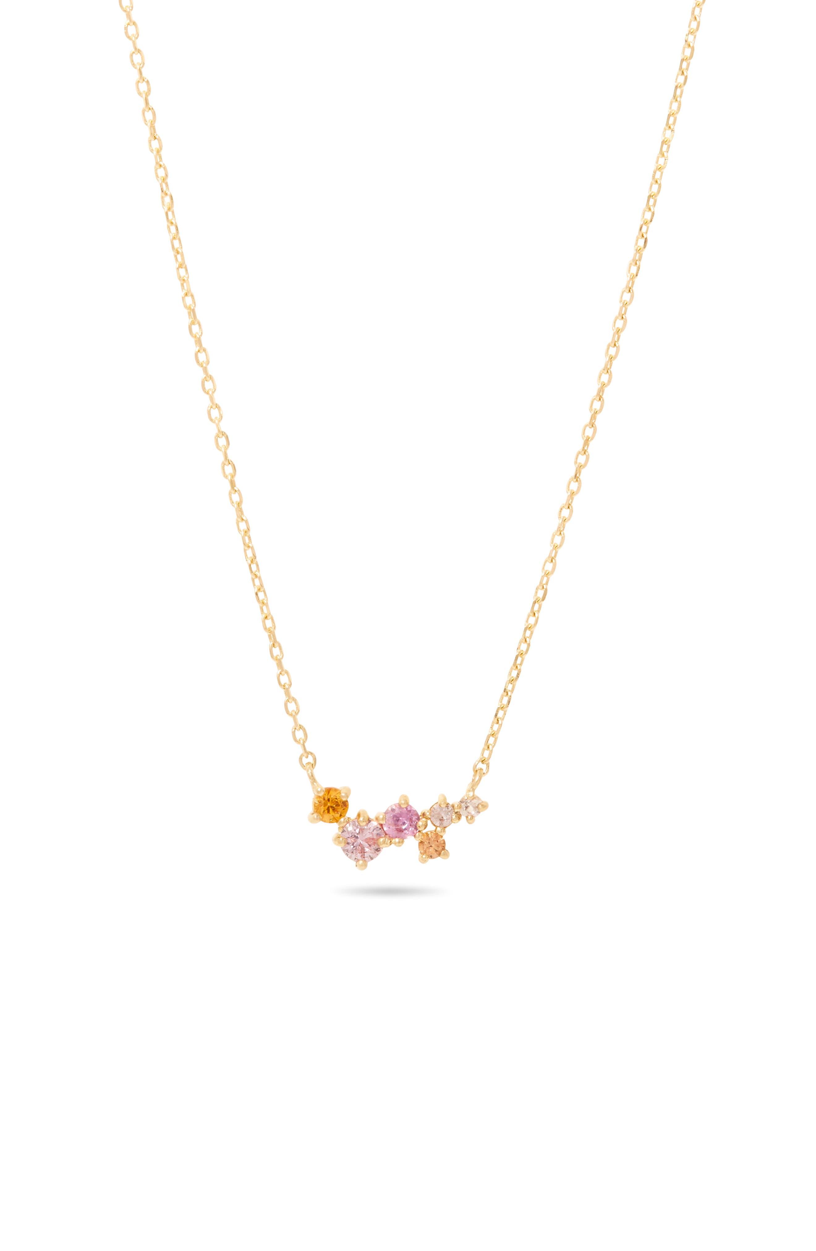 STONE AND STRAND Sunset Shimmer Pendant Necklace in White Lyst