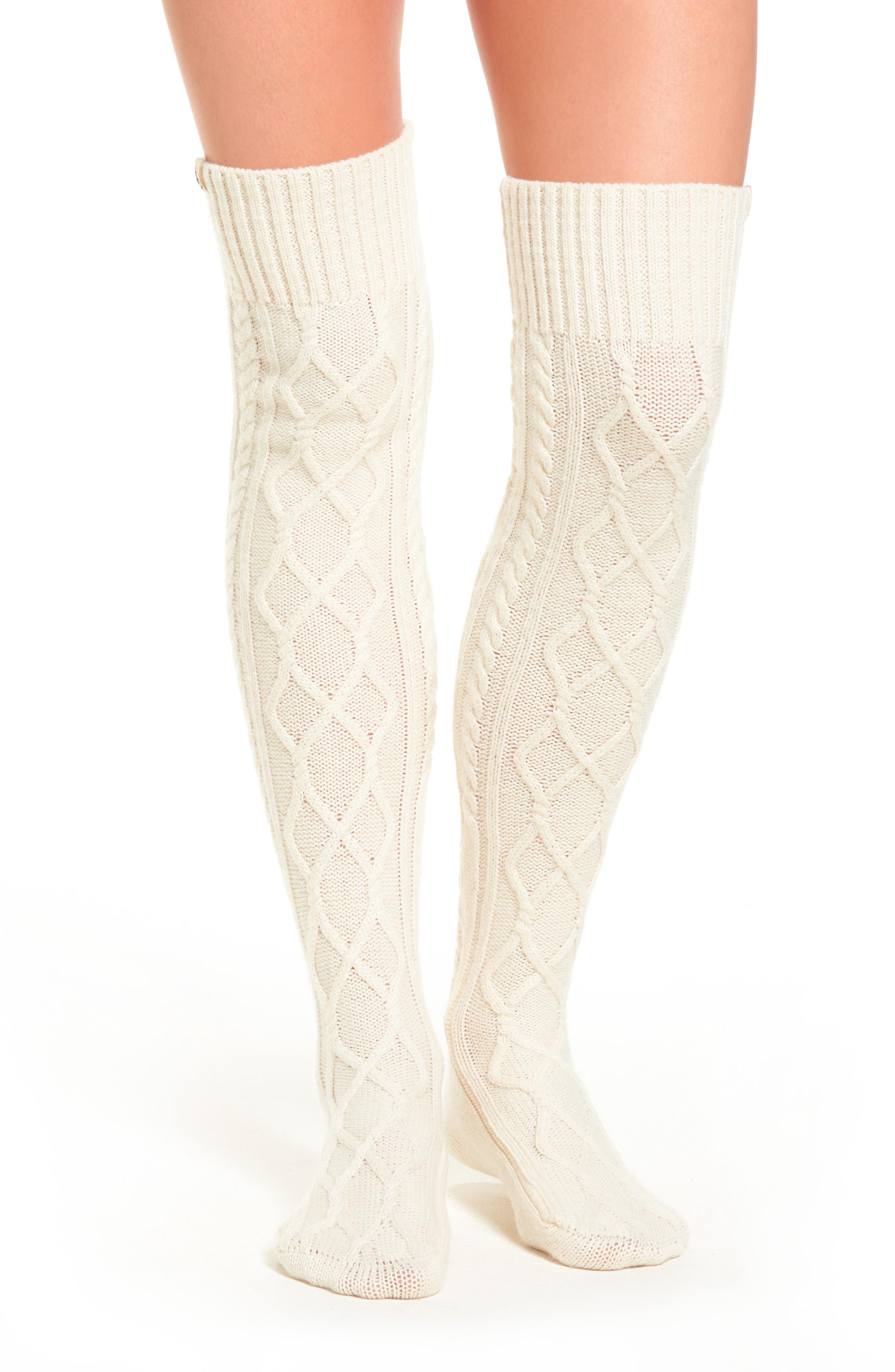 ugg sparkle cable knit over the knee socks