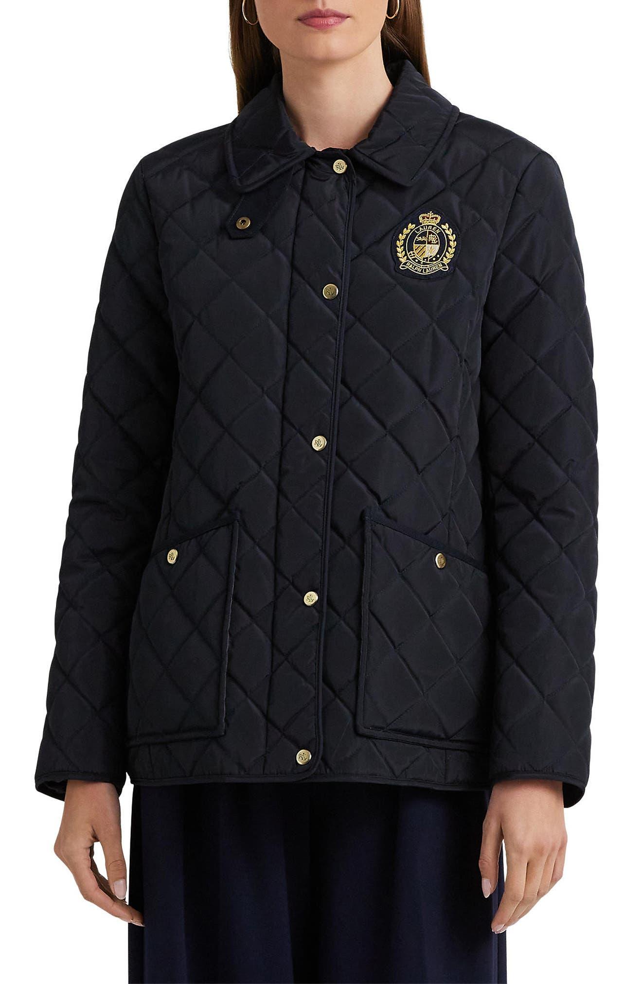 Lauren by Ralph Lauren Crest Logo Recycled Shell Diamond Quilted Jacket ...