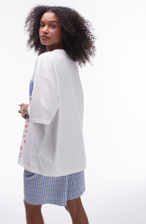TOPSHOP Graphic Aperitivo Oversized Tee in White Lyst