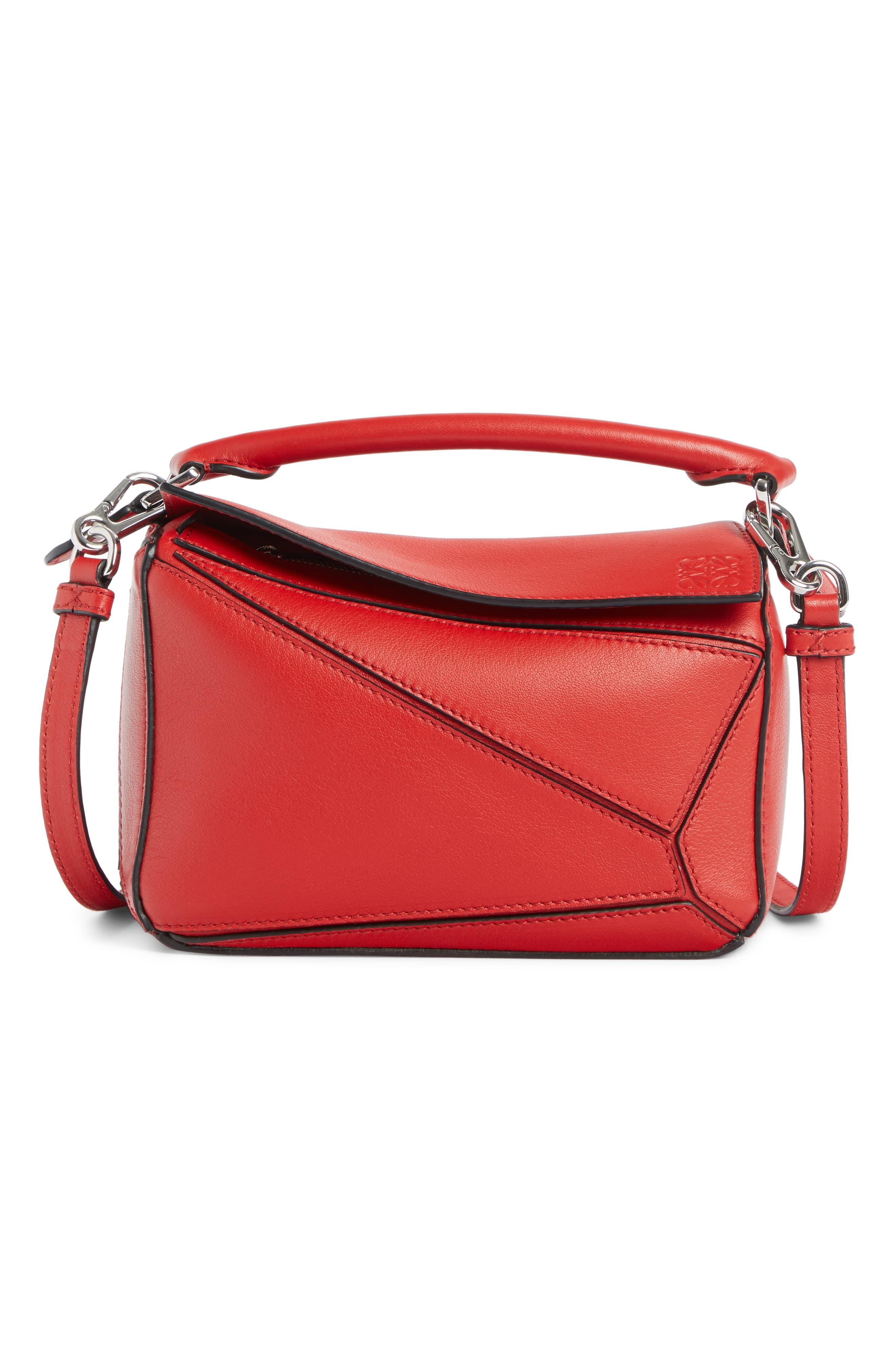 Loewe Leather Puzzle Mini Classic Satchel Bag in Scarlet Red (Red) - Lyst
