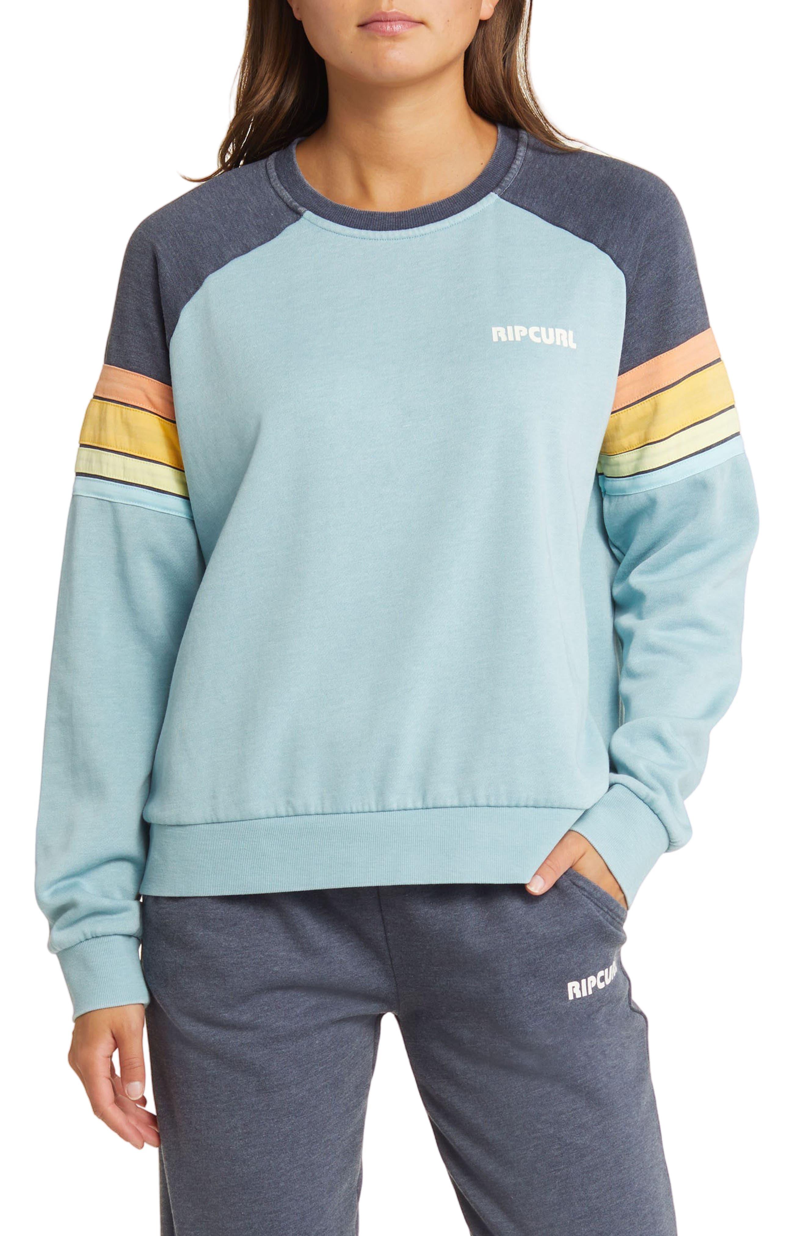 Rip Curl Surf Revival Colorblock Sweatshirt in Blue | Lyst