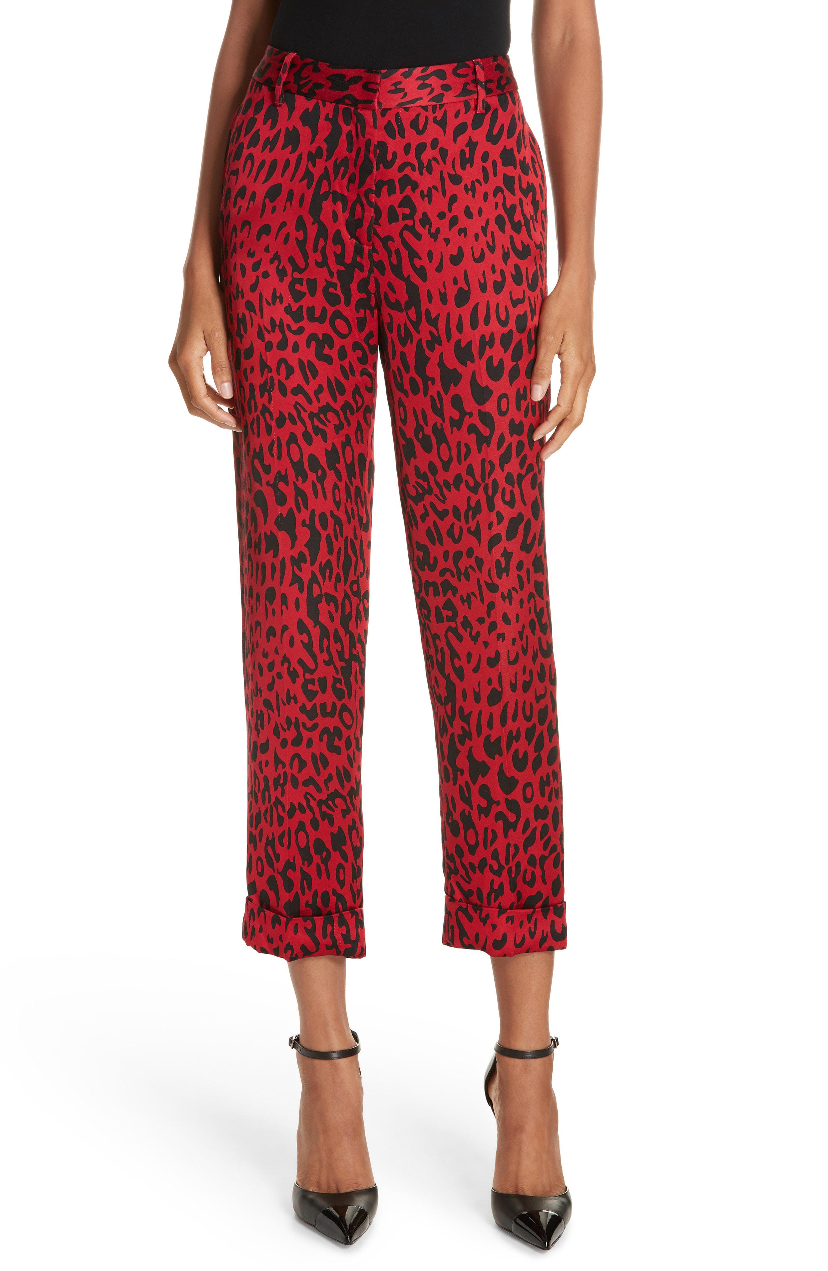 red leopard trousers