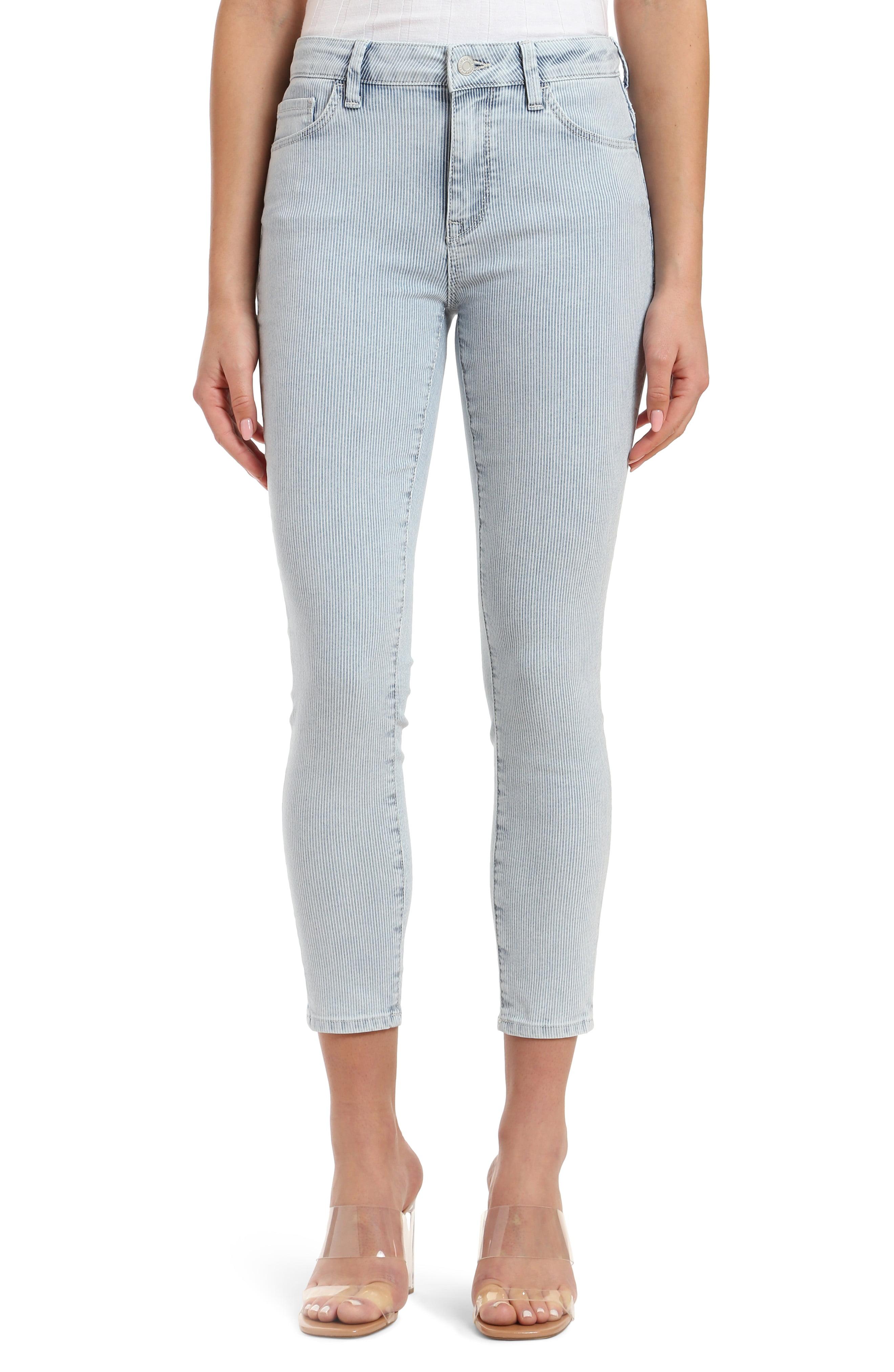 Mavi Denim Tess Stripe High Waist Ankle Skinny Jeans in Blue - Lyst