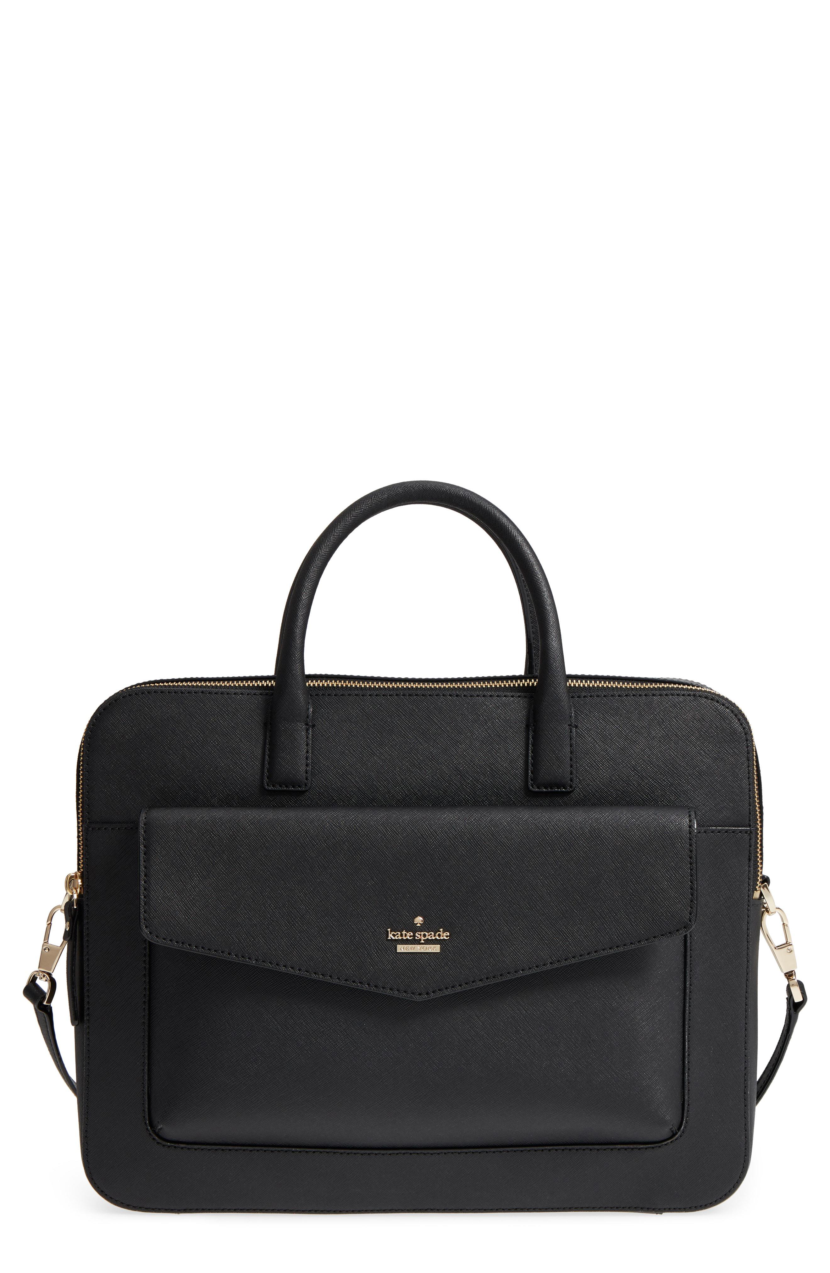 Lyst - Kate Spade 13-inch Leather Laptop Bag in Black