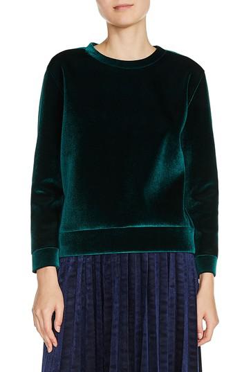 green velvet sweatshirt
