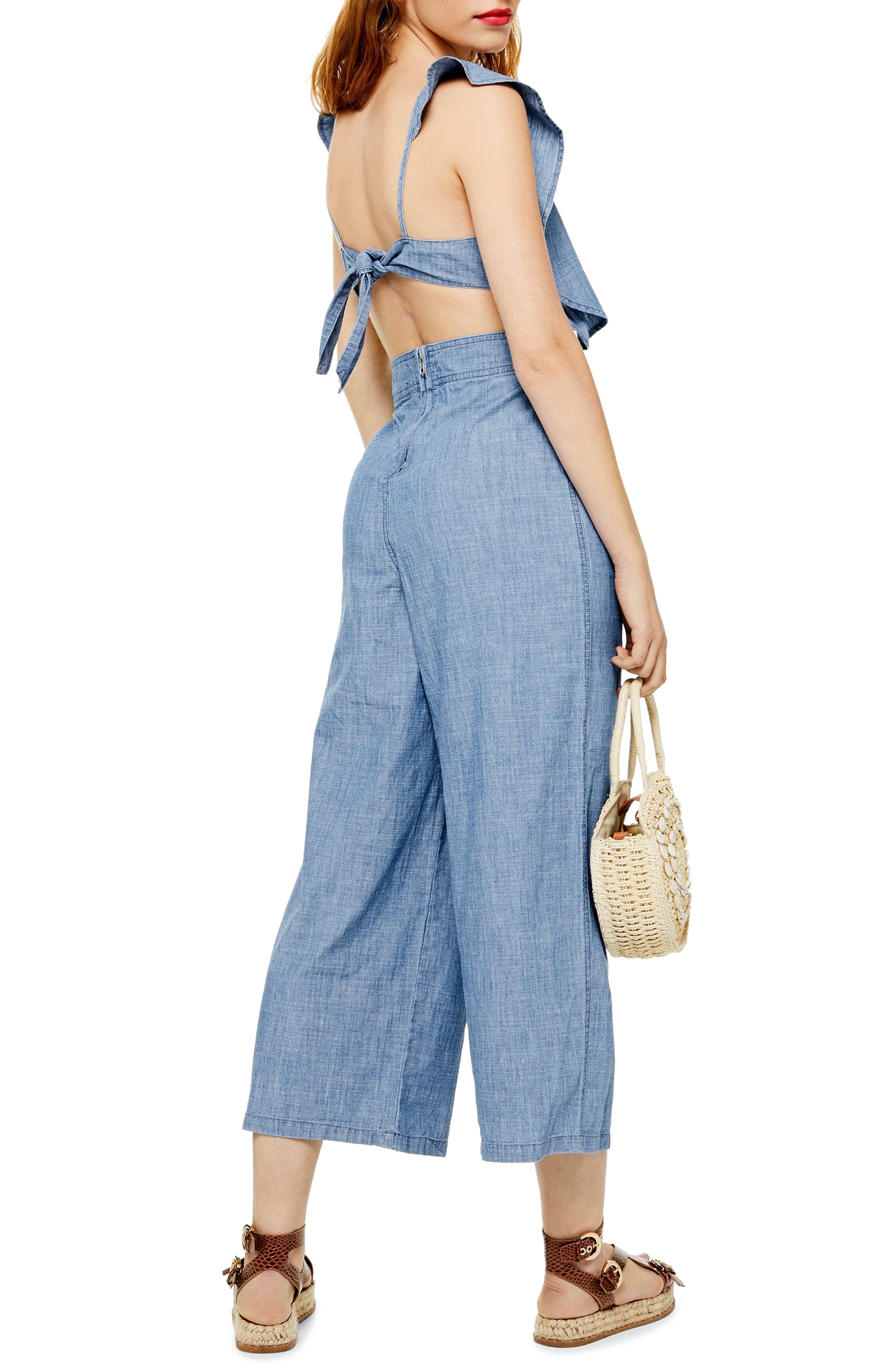 topshop frill crop jumpsuit