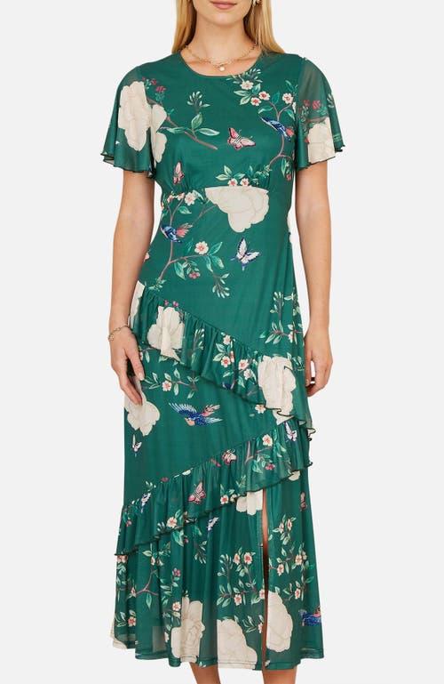 green blue summer dress Blue Shoreline Print One Shoulder Dress - Midi Dresses main image 1