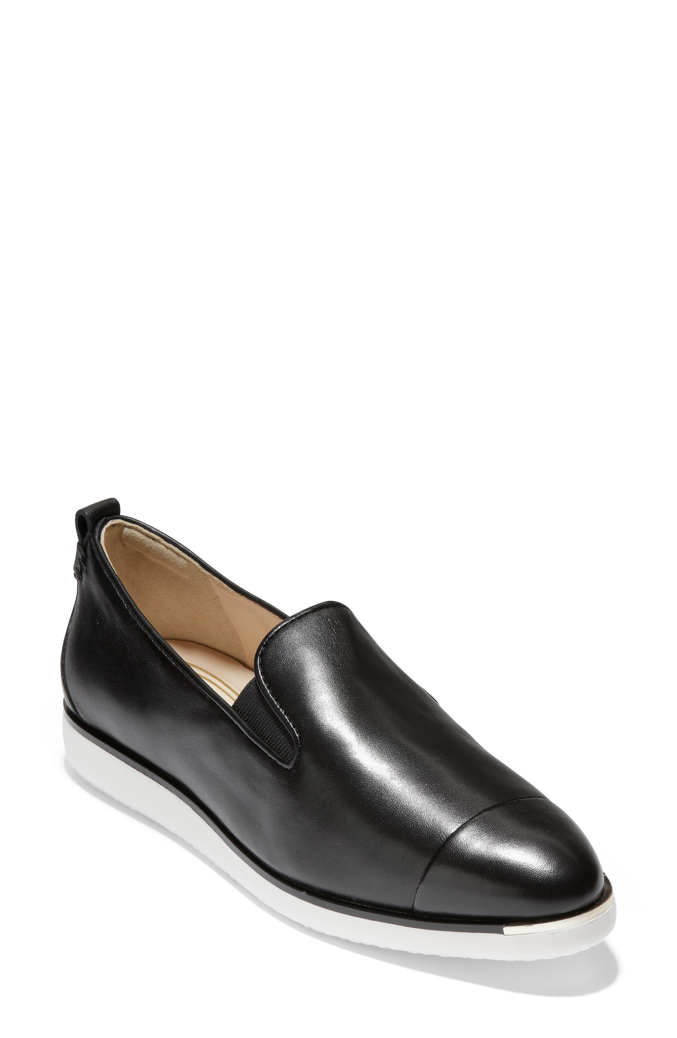 Cole Haan Grand Ambition Slipon Sneaker in Black Leather (Black) Lyst