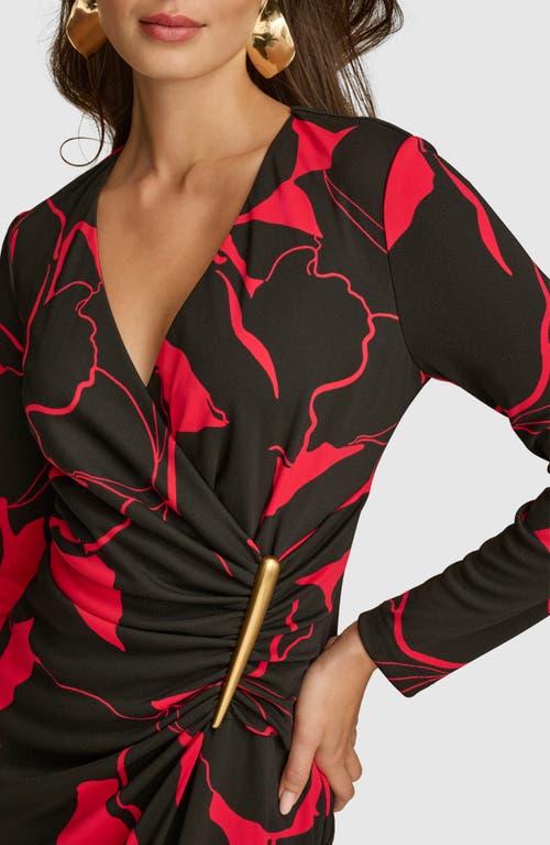 donna karan jersey wrap dress Donna Karan Weekend Women's Elbow-Sleeve Collared Polo Dress - Black