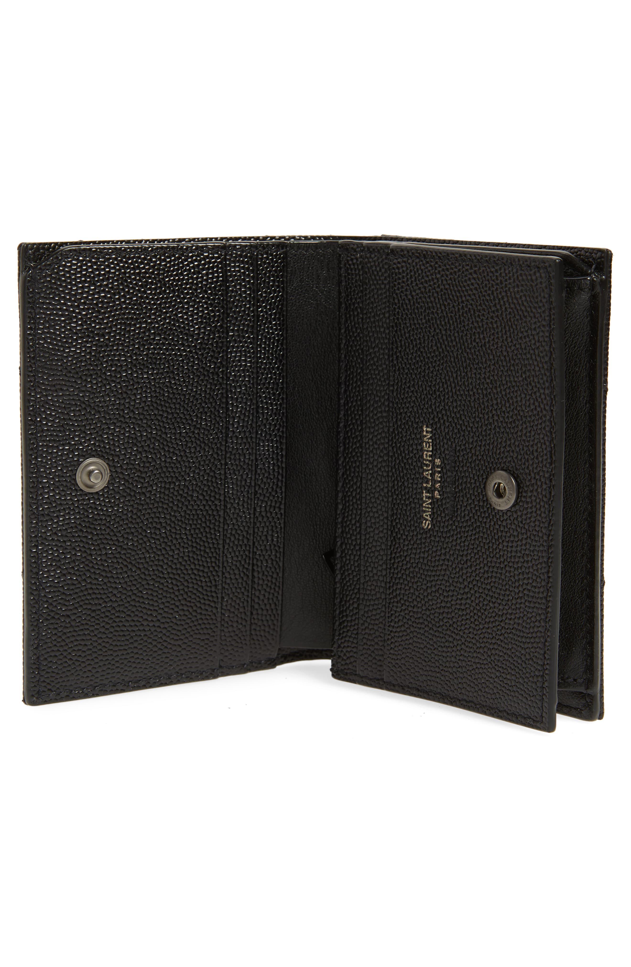 Saint Laurent Monogram Quilted Leather Flap Card Case in Black Lyst