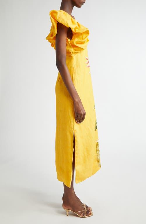 FARM Rio Spring Awakening Placed Floral Linen Dress in Yellow | Lyst FARM Rio Spring Awakening Placed Floral Linen Dress in Yellow | Lyst