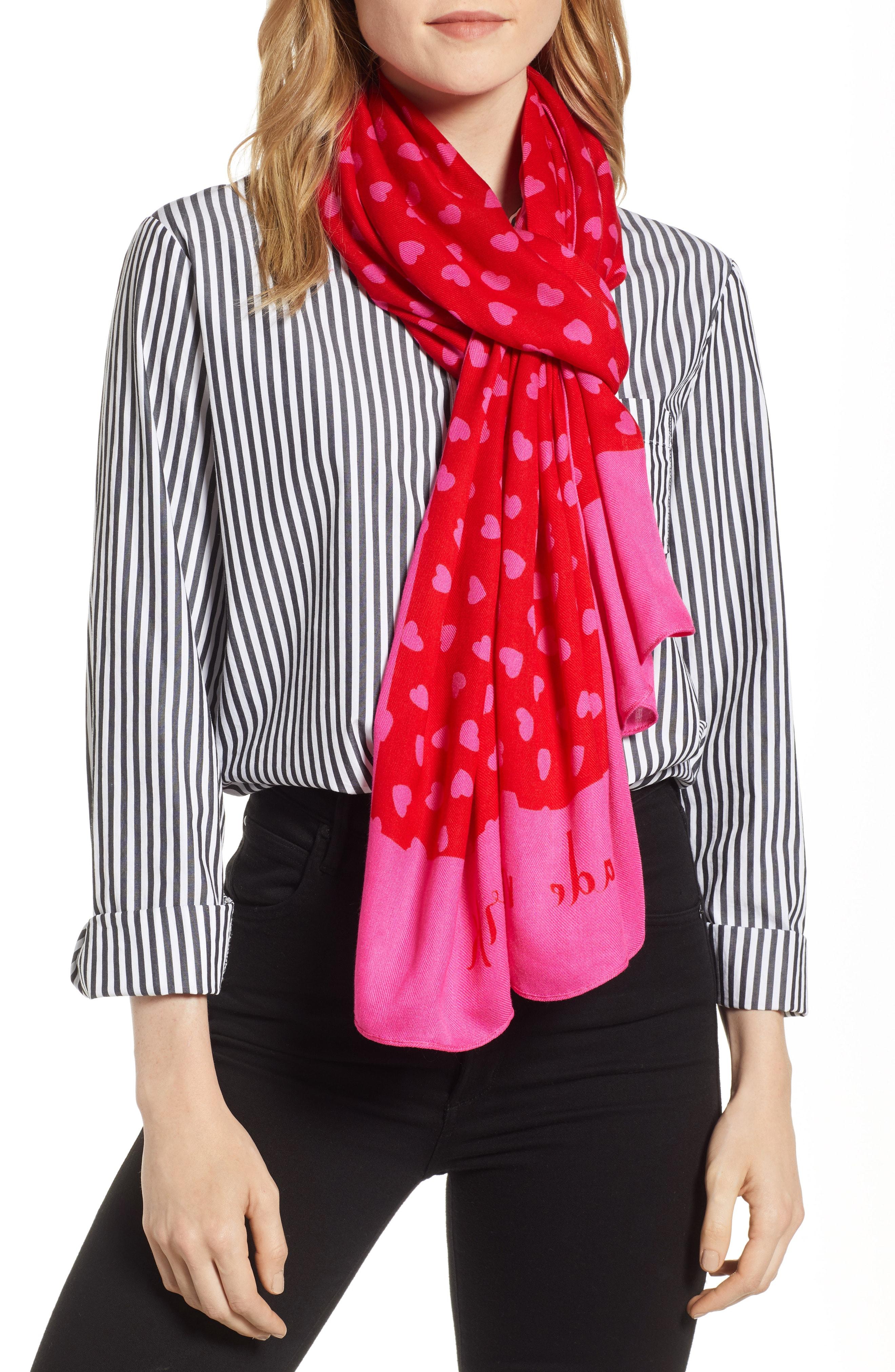 Lyst Kate Spade Heartbeat Oblong Scarf in Red